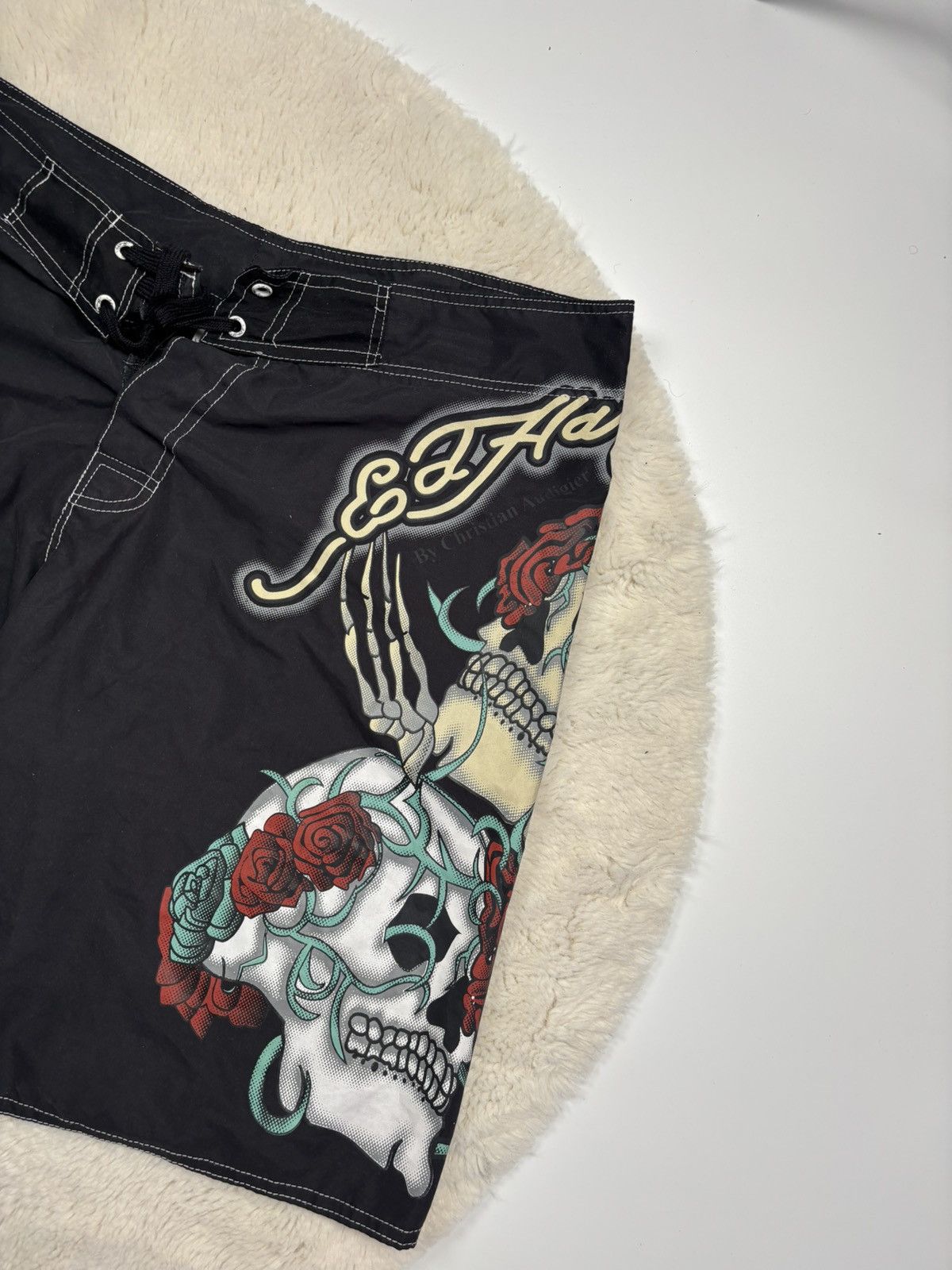 Christian Audigier × Ed Hardy Ed Hardy Vintage Rare Shorts Big Logo Y2K Style Size US 34 / EU 50 - 3 Thumbnail