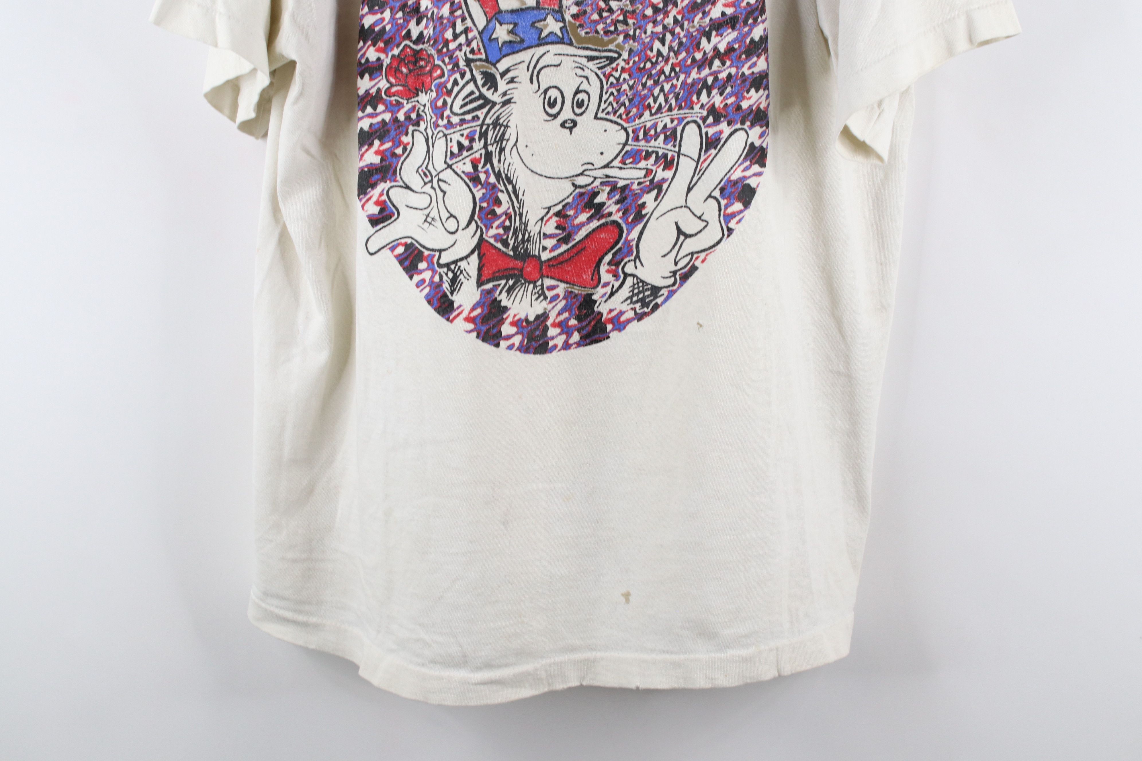 Vintage Vintage 90s Cat In the Hat Grateful Dead Band T-Shirt USA Size US XL / EU 56 / 4 - 3 Thumbnail