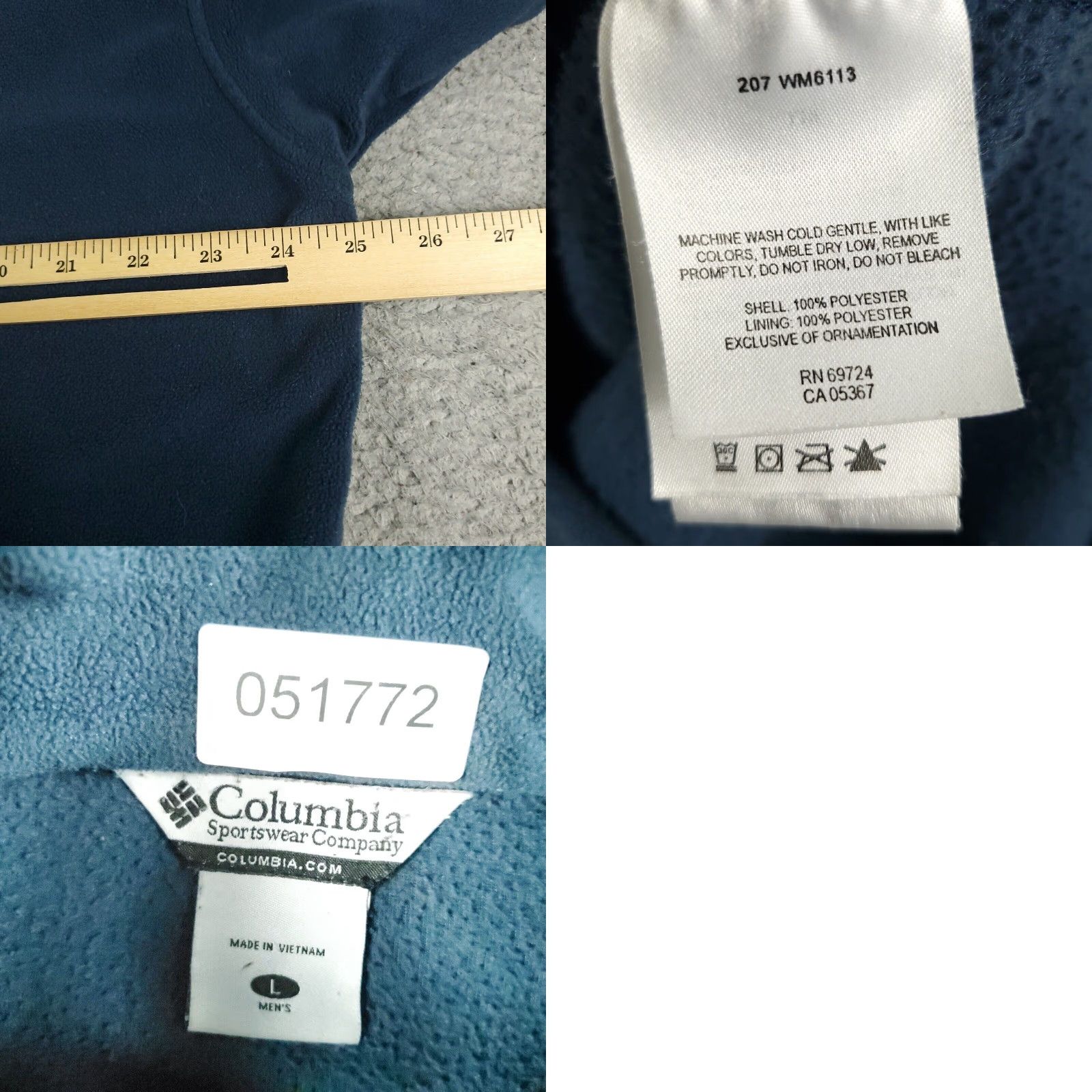 Vintage Columbia Sweater Mens Large Blue Fleece Full Zip Up Sweatshirt Size US L / EU 52-54 / 3 - 8 Thumbnail