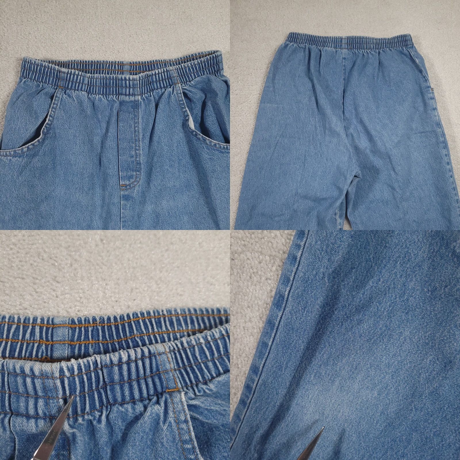 Vintage VINTAGE Cabin Creek Pull On Jeans Blue Elastic Waist Straight Leg Women 10 Size 32" / US 10 / IT 46 - 8 Thumbnail