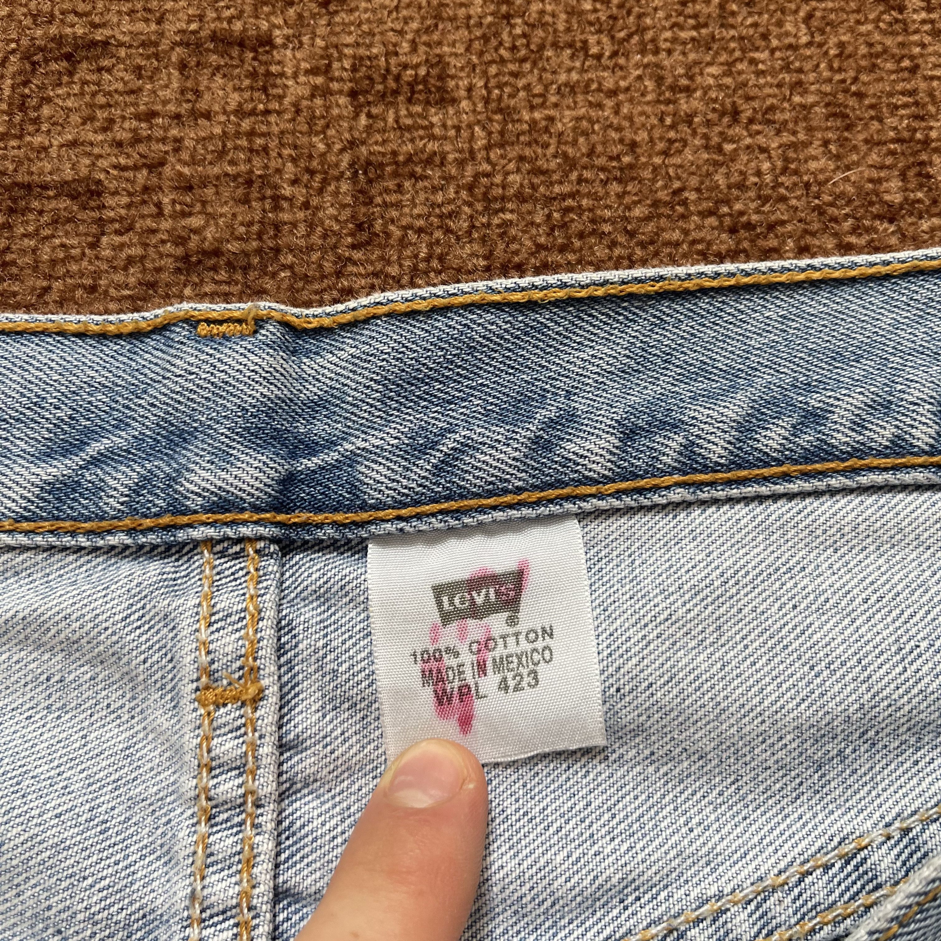 Jean × Vintage 90s Vintage Levi's 501 Blue white Jeans 32x30 Size US 32 / EU 48 - 4 Thumbnail