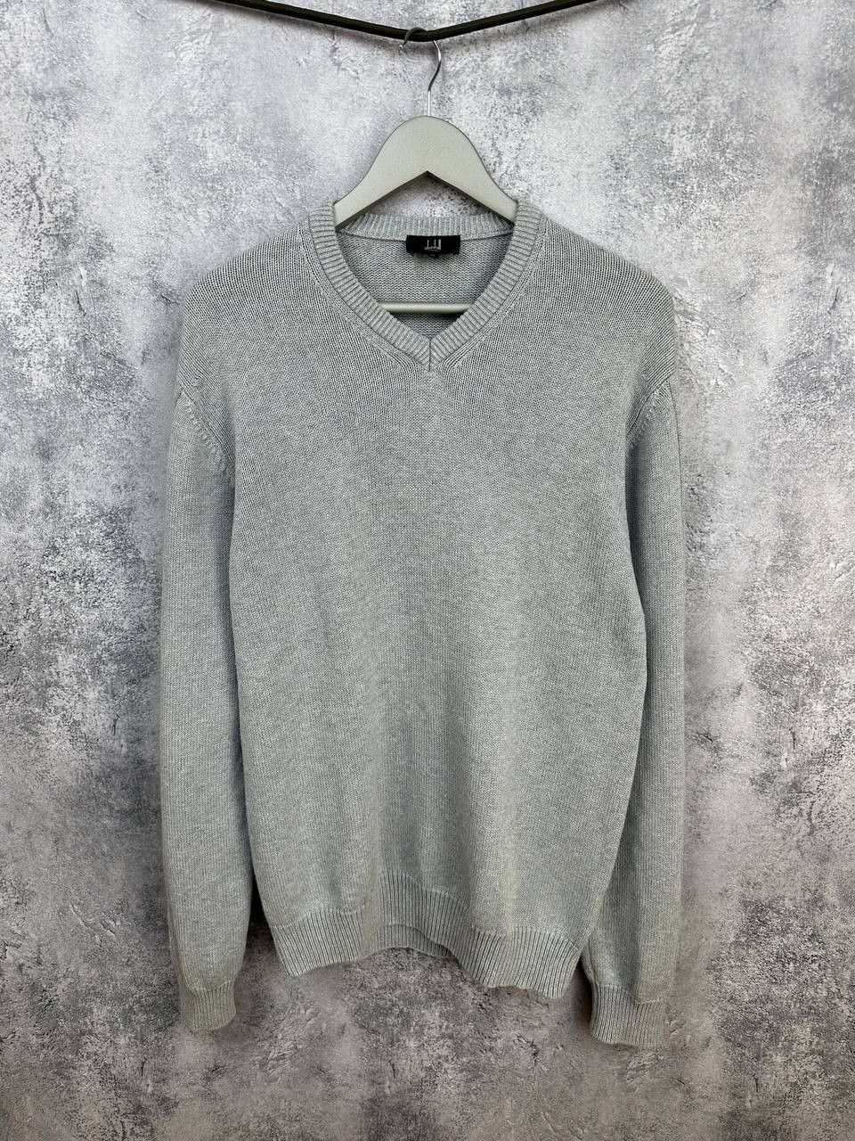 Alfred Dunhill Dunhill London Knit Sweater Cotton Cable Sleeve V-Neck Size US M / EU 48-50 / 2 - 1 Thumbnail
