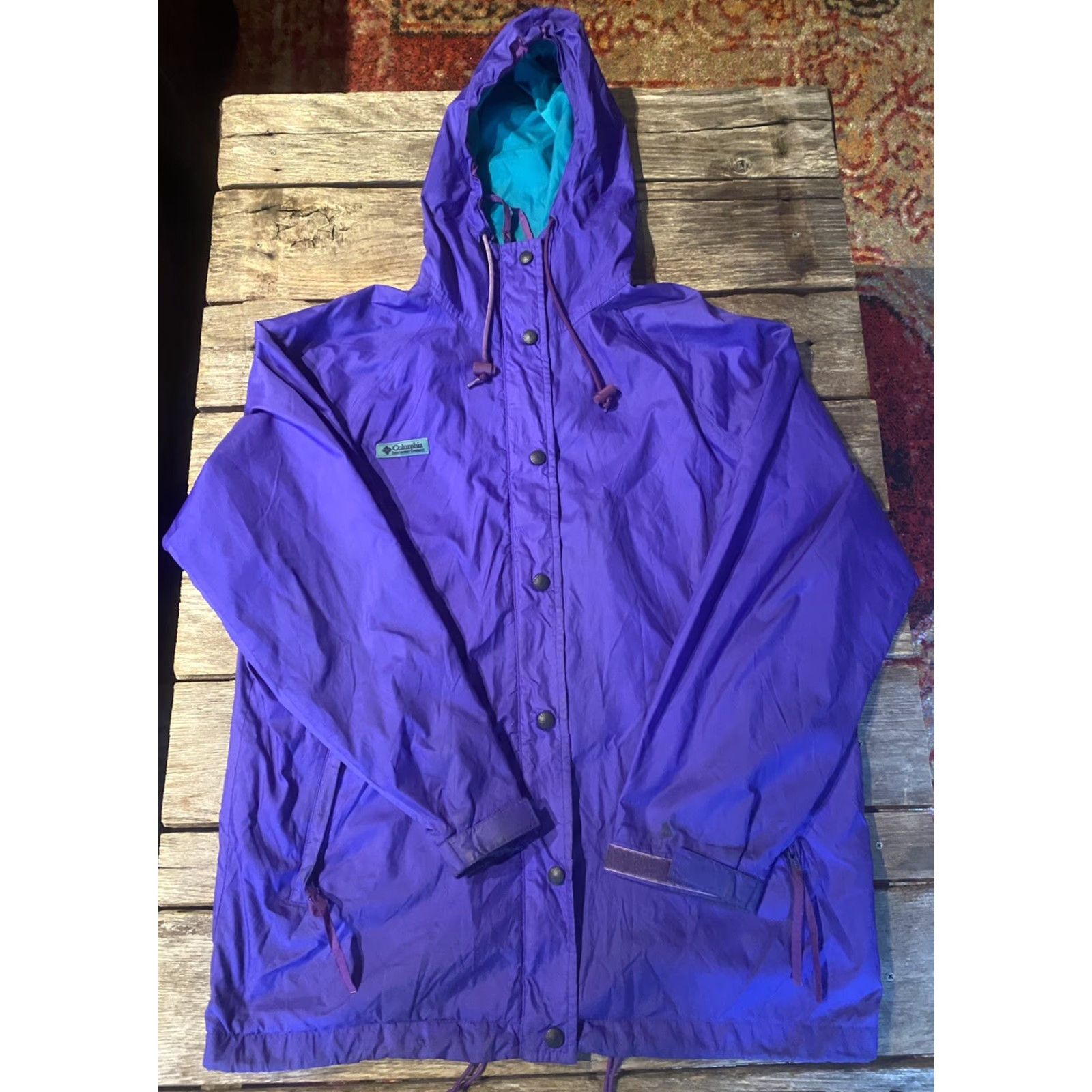 AQUA VINTAGE Columbia Omni-Tech Windbreaker Jacket Womens M Purple Nylon Ocean Aqua Purple Windbreaker Womens M Jacket Zip Mens? Size M / US 6-8 / IT 42-44 - 2 Thumbnail