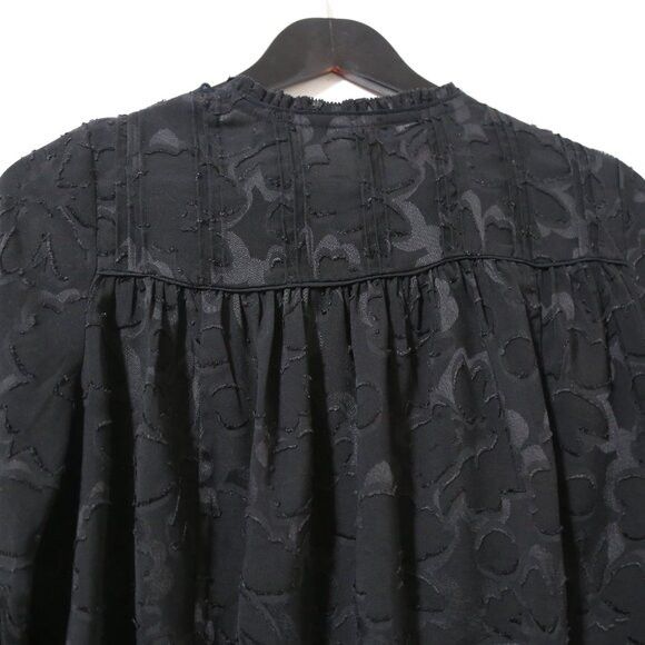 Aritzia Aritzia Wilfred Lourdes Chiffon Prairie Black Silk Blouse Size XS / US 0-2 / IT 36-38 - 6 Thumbnail
