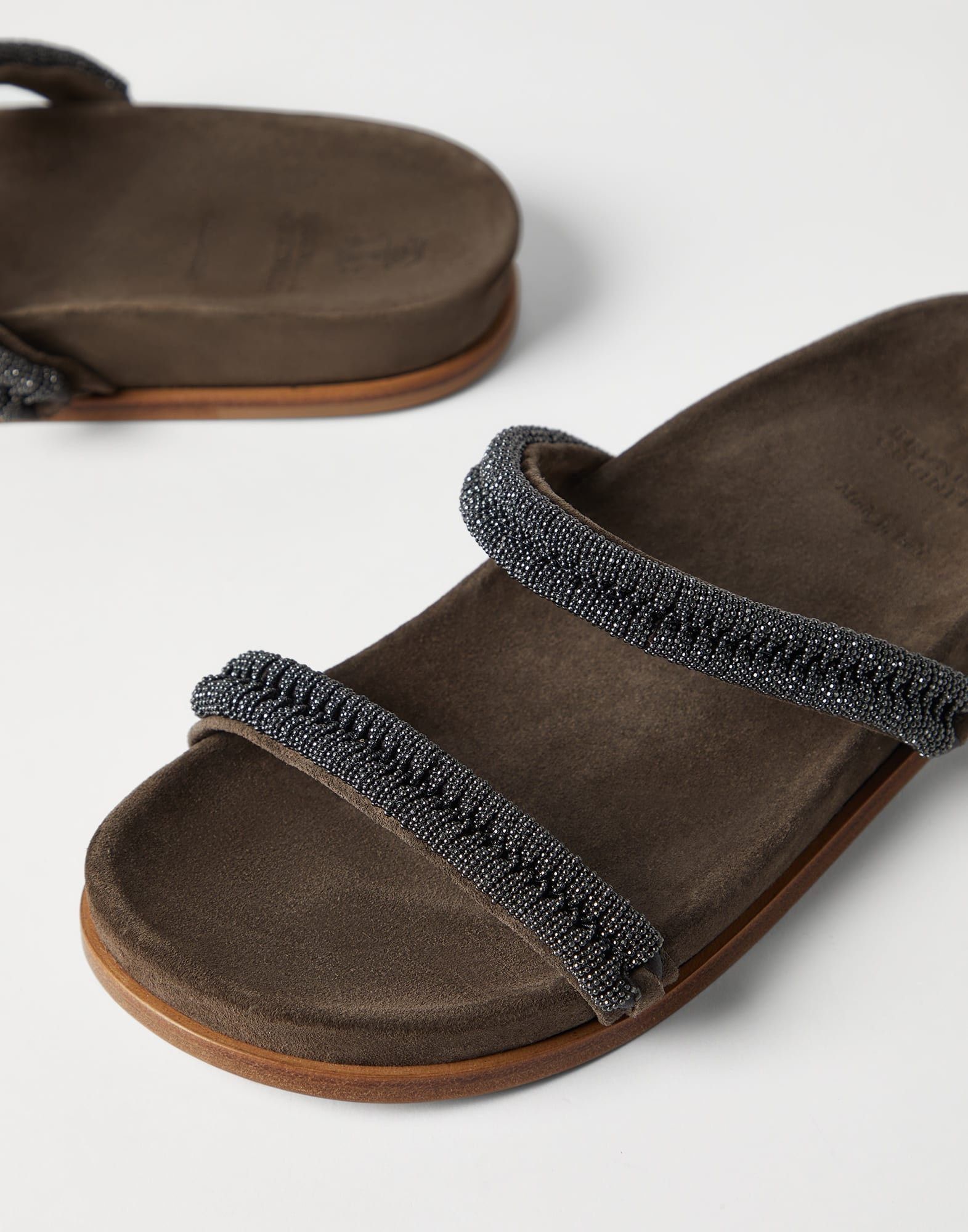 Brunello Cucinelli o1w1db10825 Slippers in Medium Brown Size US 5 / IT 35 - 4 Thumbnail