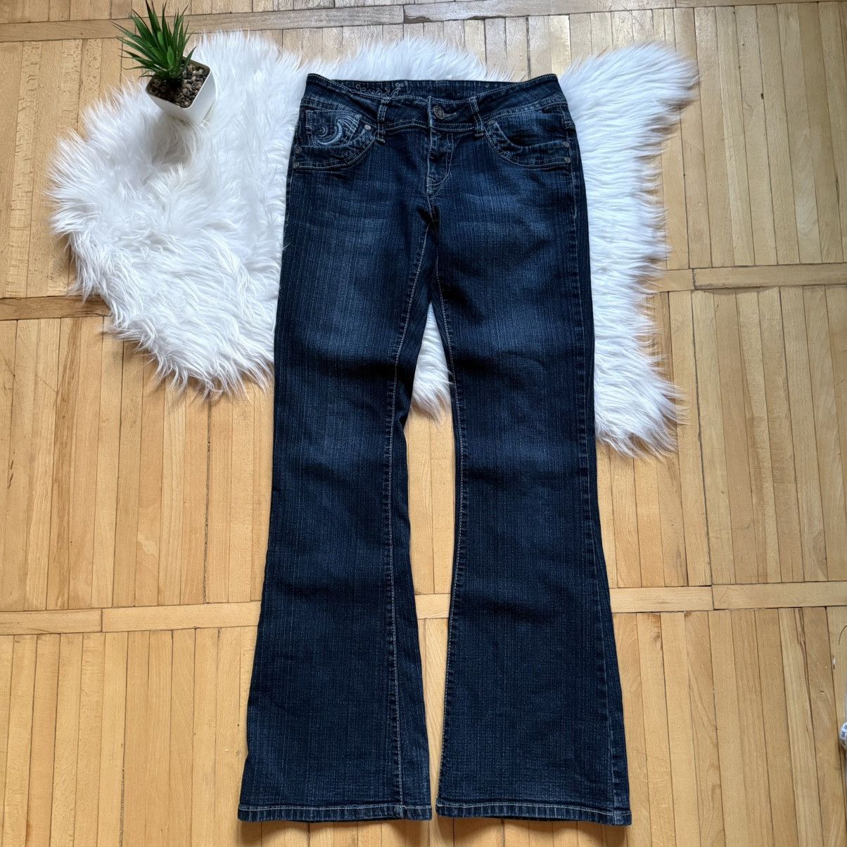 If Six Was Nine 📌 Vintage Y2K Washed Flared Low Rise LGB Jeans Size 32" / US 10 / IT 46 - 7 Thumbnail