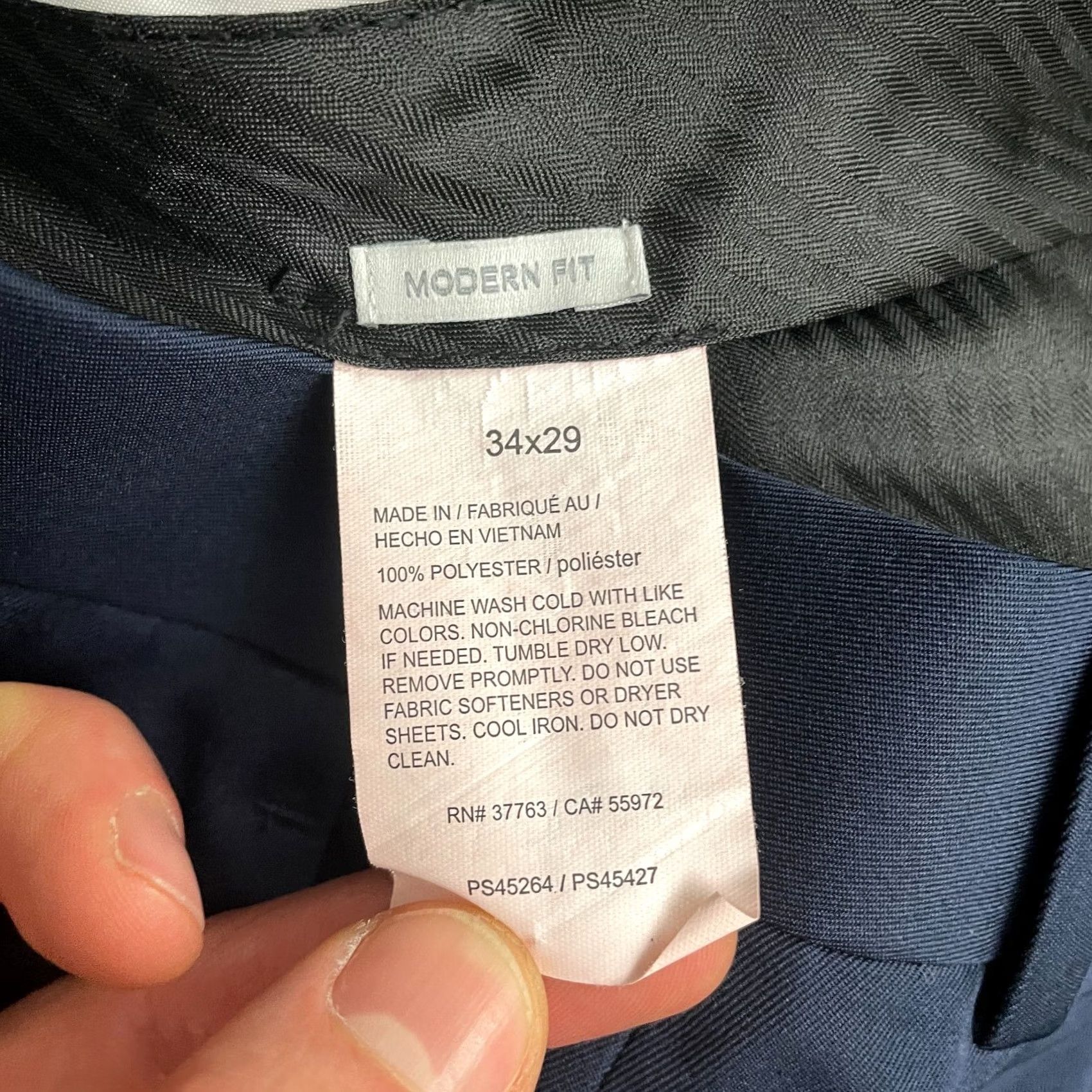 Perry Ellis Perry Ellis Portfolio Dress Pants Mens 34x29 Navy Blue Straight Leg Flat Front Size US 34 / EU 50 - 7 Thumbnail