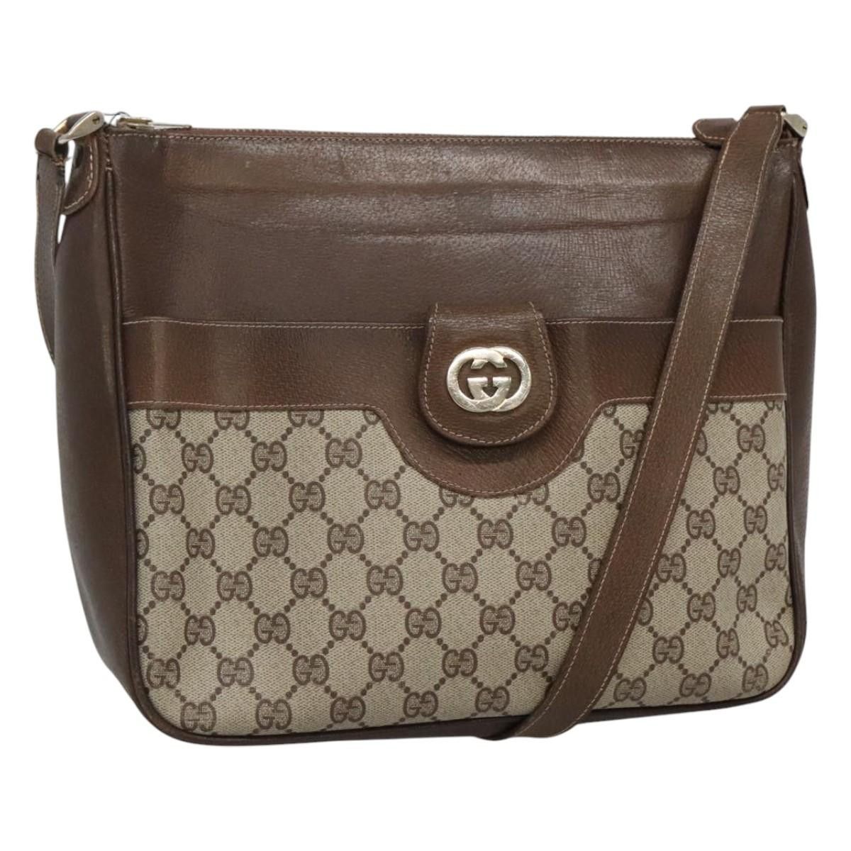 Gucci GG Supreme Shoulder Bag Pvc Beige, Women's