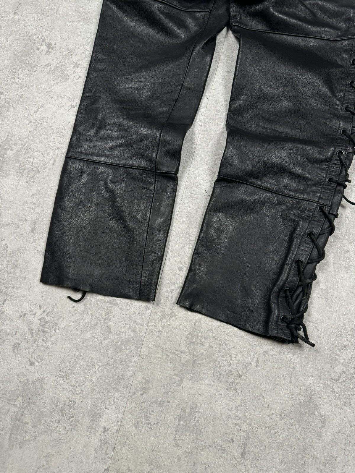 Genuine Leather Vintage Genuine Leather Motorcycle Biker Pants Stripes Siz52 Size US 35 - 12 Thumbnail