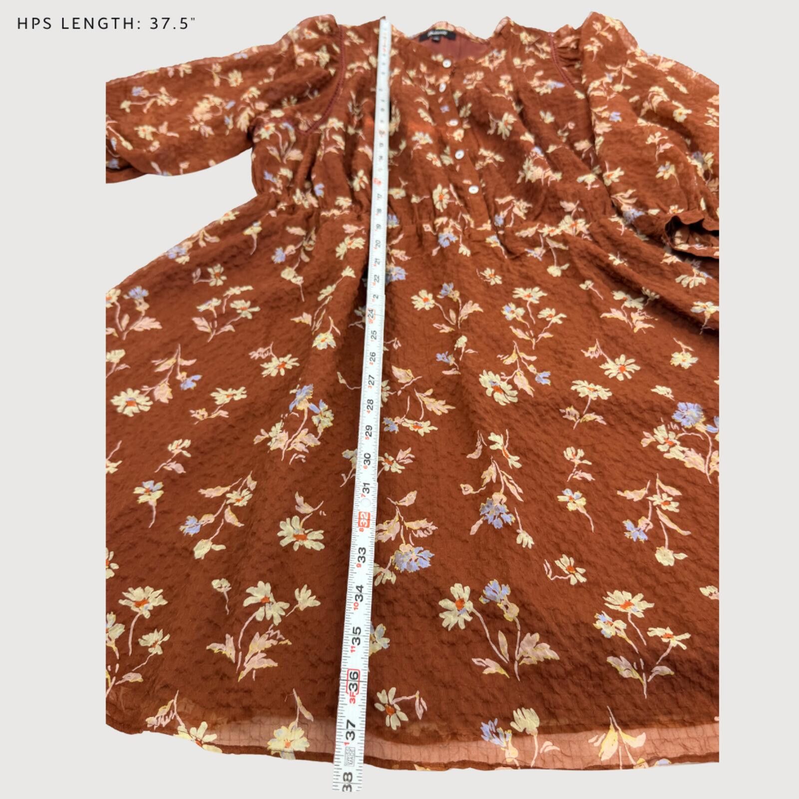 Madewell Madewell Floral Long Sleeve Mini Dress 1X Size XL / US 12-14 / IT 48-50 - 6 Thumbnail