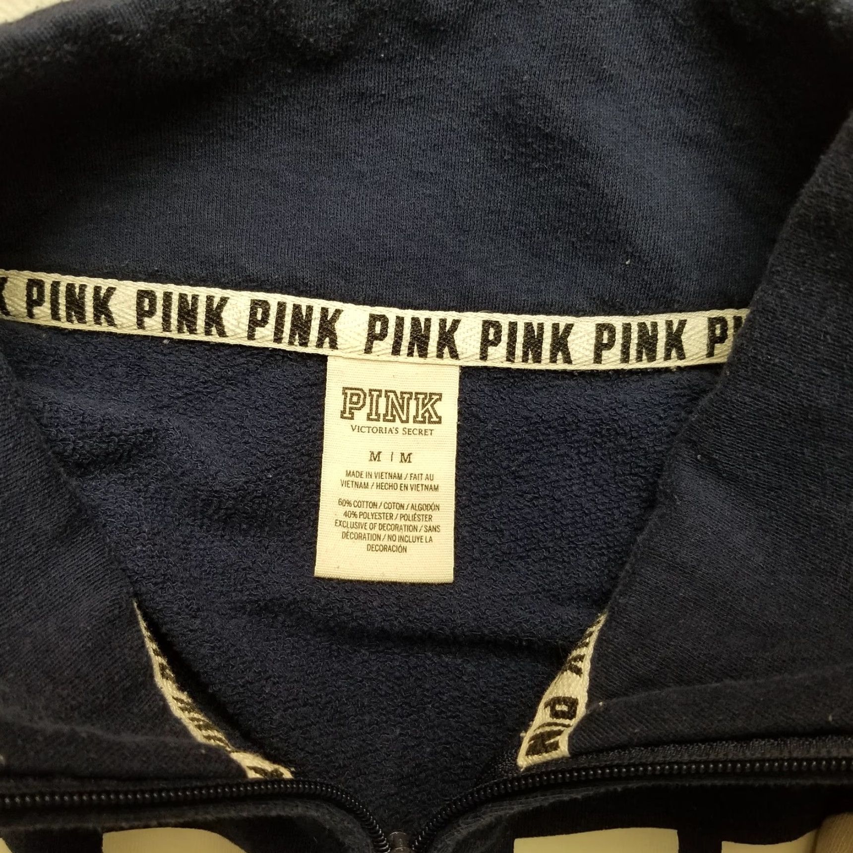Pinko VINTAGE Pink Victoria's Secret Sweatshirt Womens M Blue 1/4 Zip Long Sleeve Pullover Size M / US 6-8 / IT 42-44 - 5 Thumbnail