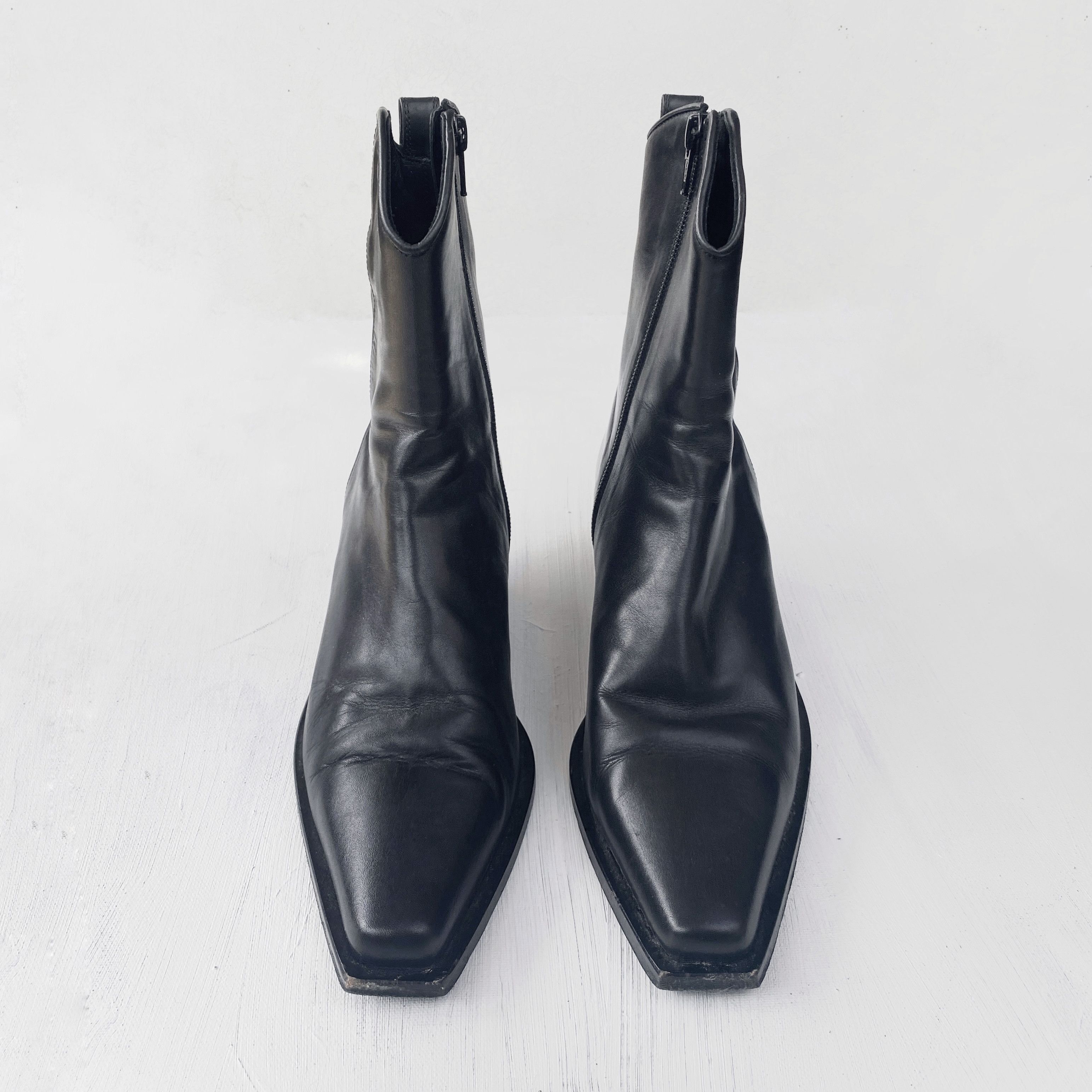 Black Ann Demeulemeester Heeled Western Ankle Boots