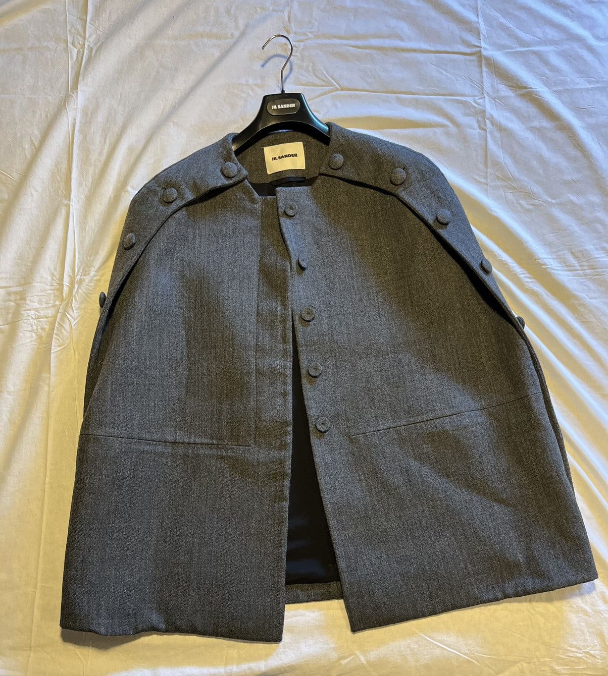 Jil Sander wool cape.