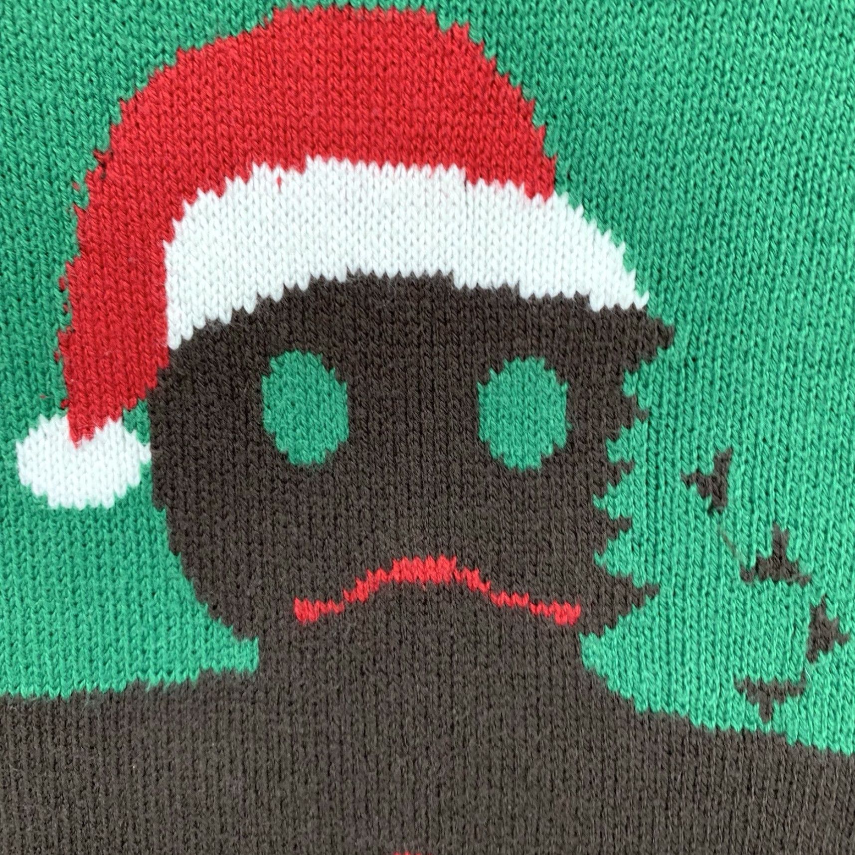 Vintage Funny Gingerbread Man Ugly Christmas Sweater Vest Medium Green Unisex Adult Holiday Size US M / EU 48-50 / 2 - 4 Thumbnail