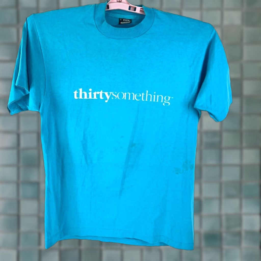 Vintage VINTAGE Screen Stars T-Shirt Movie Logo Solid Blue Adult Large L Crew Neck Short Sleeve Mens - Graphic Print, Limited Edition, 90s Era Size US L / EU 52-54 / 3 - 1 Thumbnail