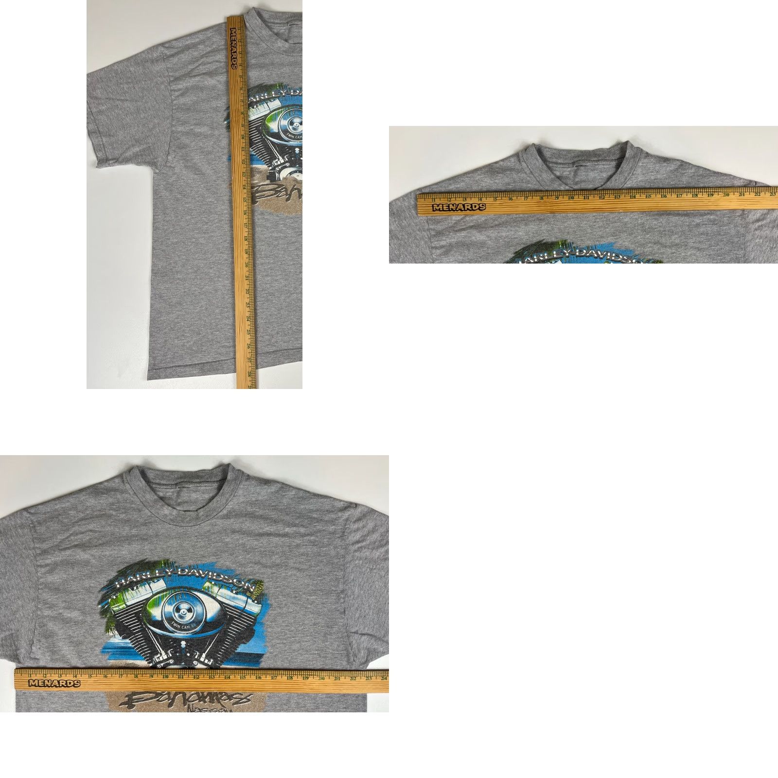 Harley Davidson VINTAGE Harley-Davidson Bahamas Nassau T-Shirt Double-Sided Sz L Men’s 1997 90s Motorcycle Graphic Gray Crew Neck Short Sleeve Size US L / EU 52-54 / 3 - 8 Thumbnail