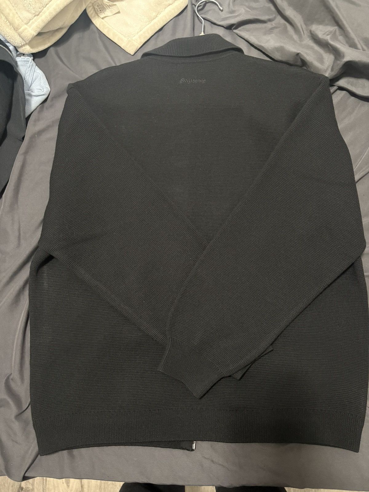Supreme Supreme Studded Suede Zip Up Cardigan 'Black | Grailed