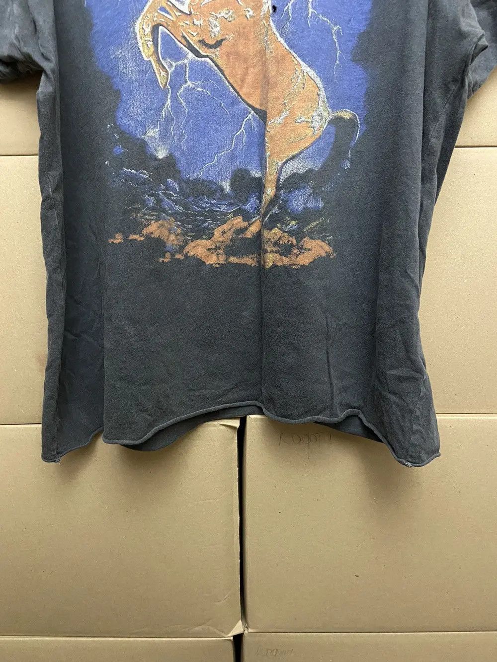 Affliction VINTAGE AFFLICTION Y2K ROCK FADED DISTRESS TEE T SHIRT OPIUM Size US XL / EU 56 / 4 - 8 Thumbnail