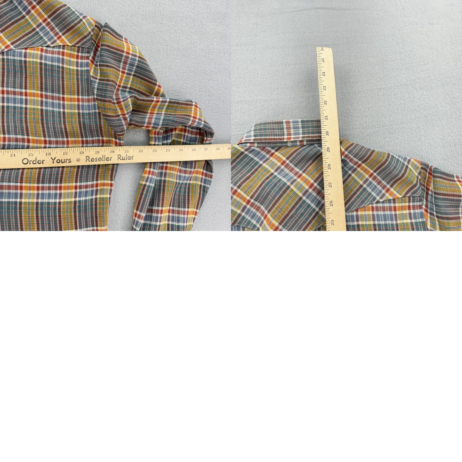 Lee VINTAGE Lee Shirt Mens Medium Plaid Western Button Cowboy Long Sleeve 70s 80s Size US M / EU 48-50 / 2 - 8 Thumbnail