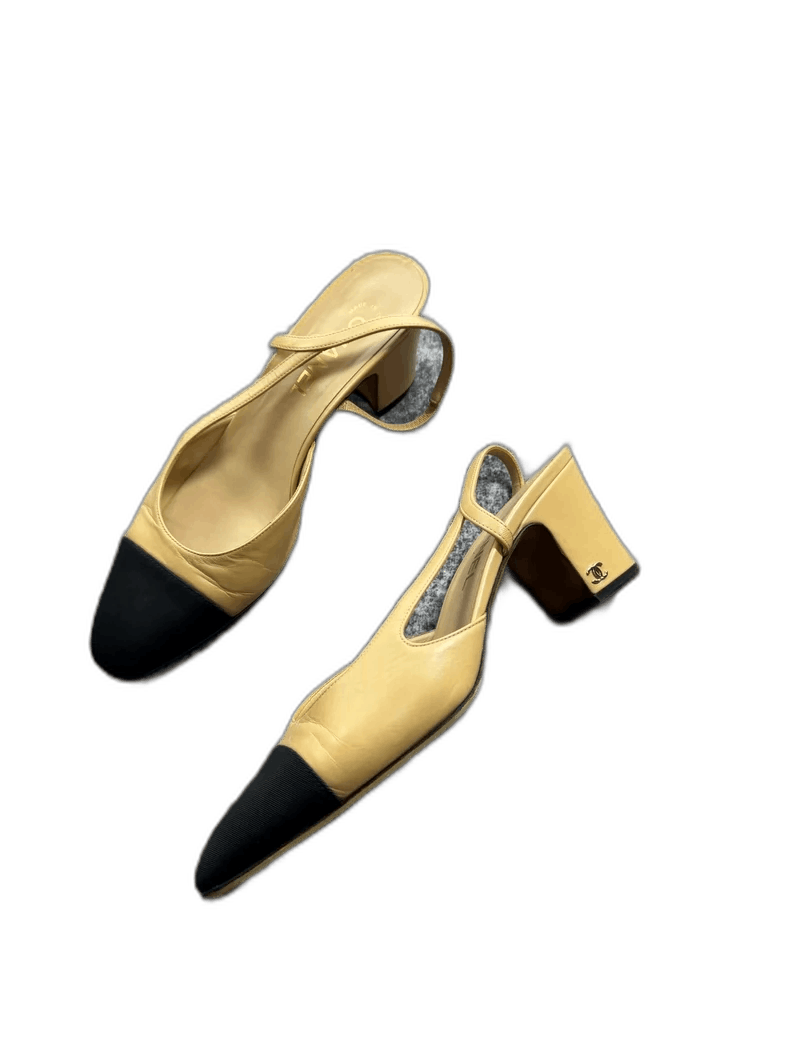 Chanel Chanel Beige and Black High Heels -2505 Size US 8.5 / EU 41-42 - 1 Thumbnail