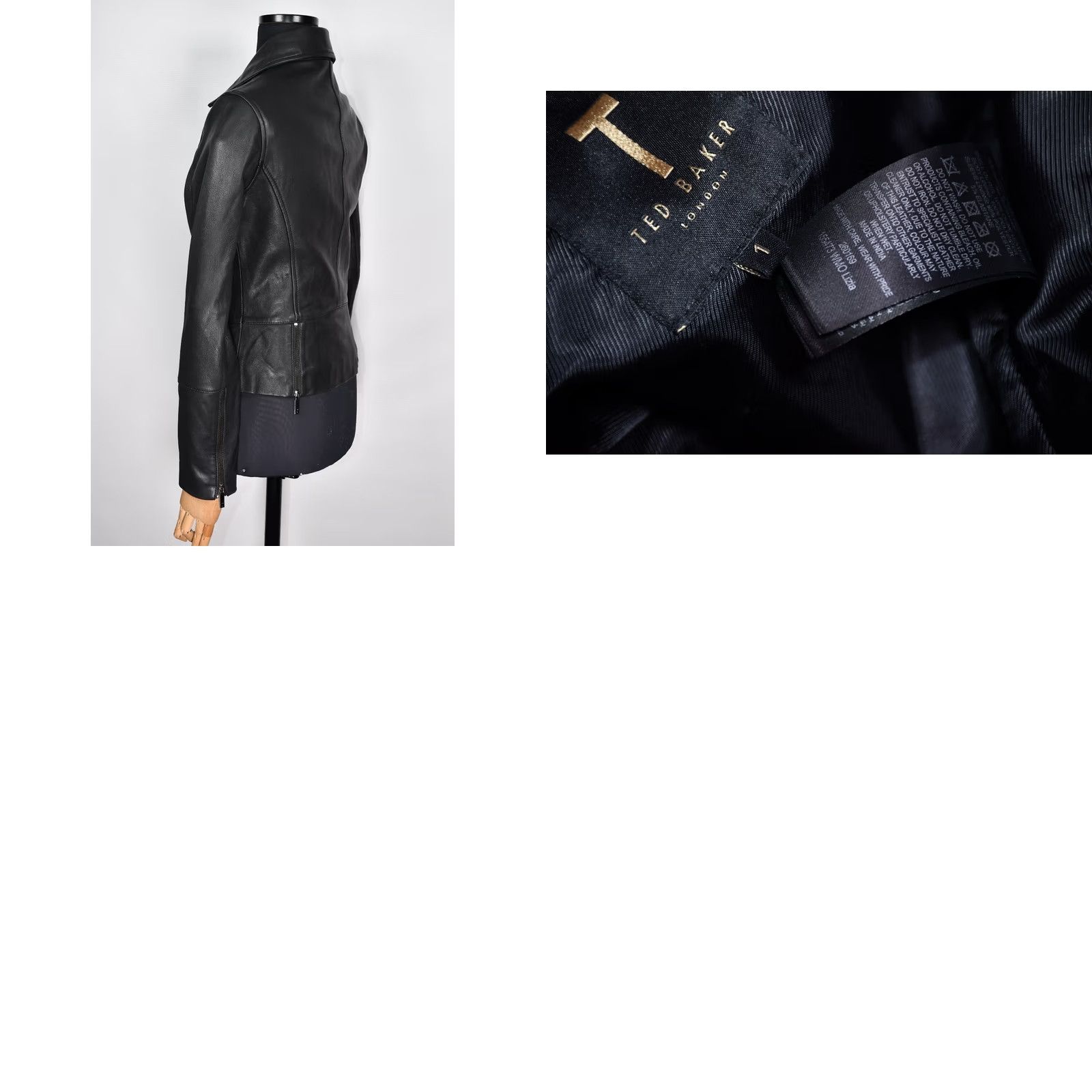 Ted Baker Ted Baker Lizia Minimal Leather Biker Jacket Women's size 4 Black Ted Baker Lizia Minimal Biker Jacket Women Regular XS-XXL Size S / US 4 / IT 40 - 11 Thumbnail