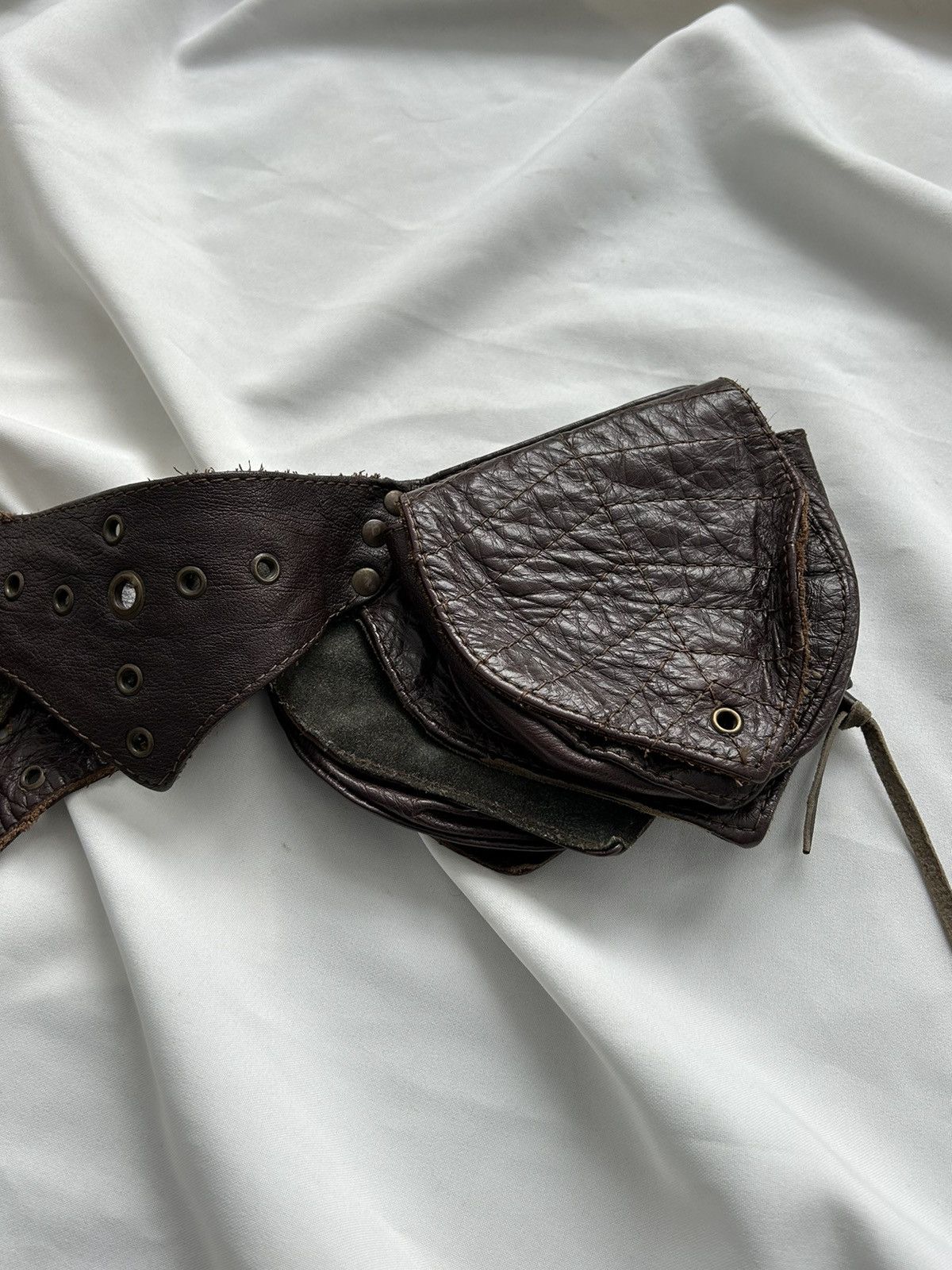 Vintage Rare Vintage Leather Brown Belt with pocket Size ONE SIZE - 9 Thumbnail