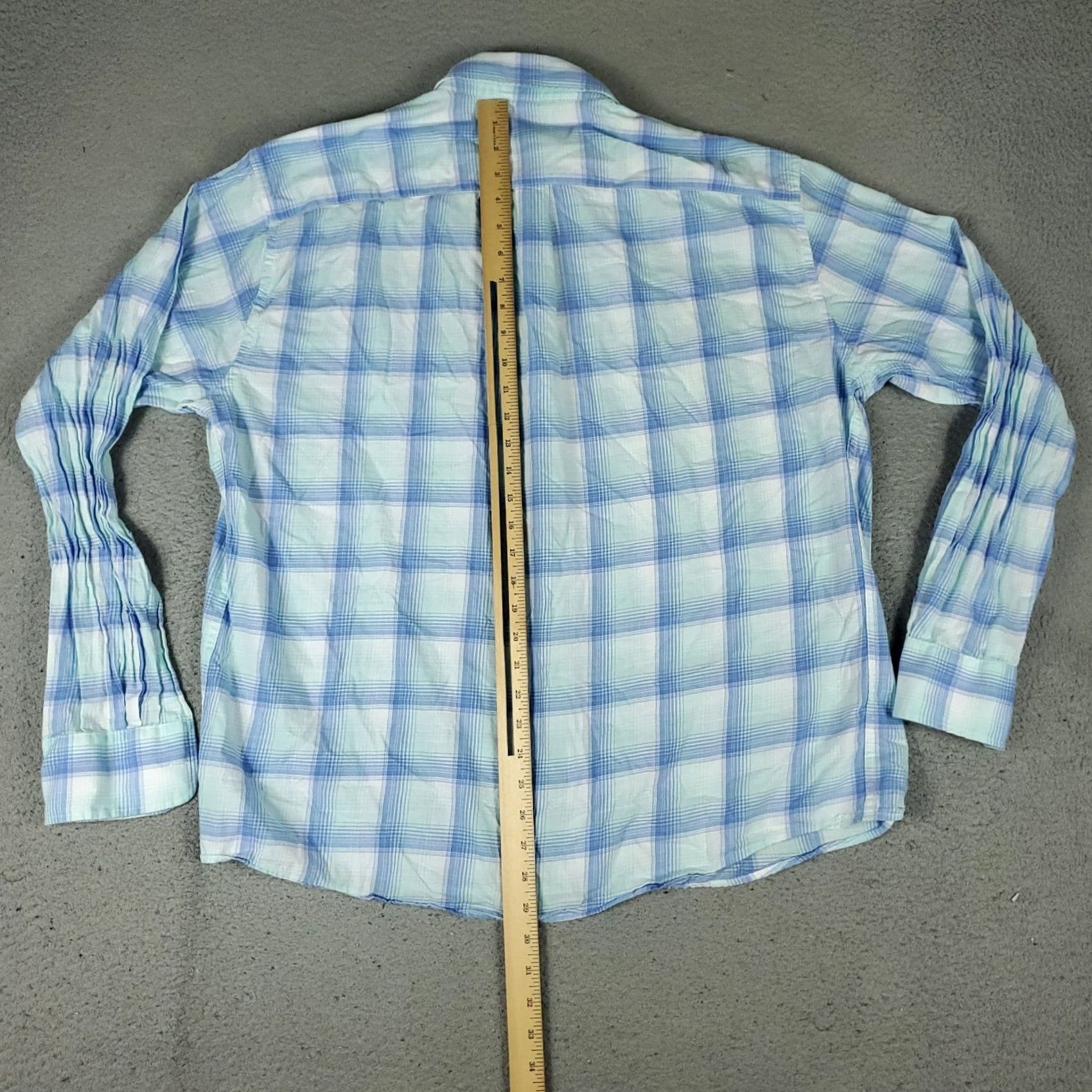 Peter Millar Peter Millar Shirt Mens XL Blue Plaid Pocket Button Up Long Sleeve Size US XL / EU 56 / 4 - 3 Thumbnail