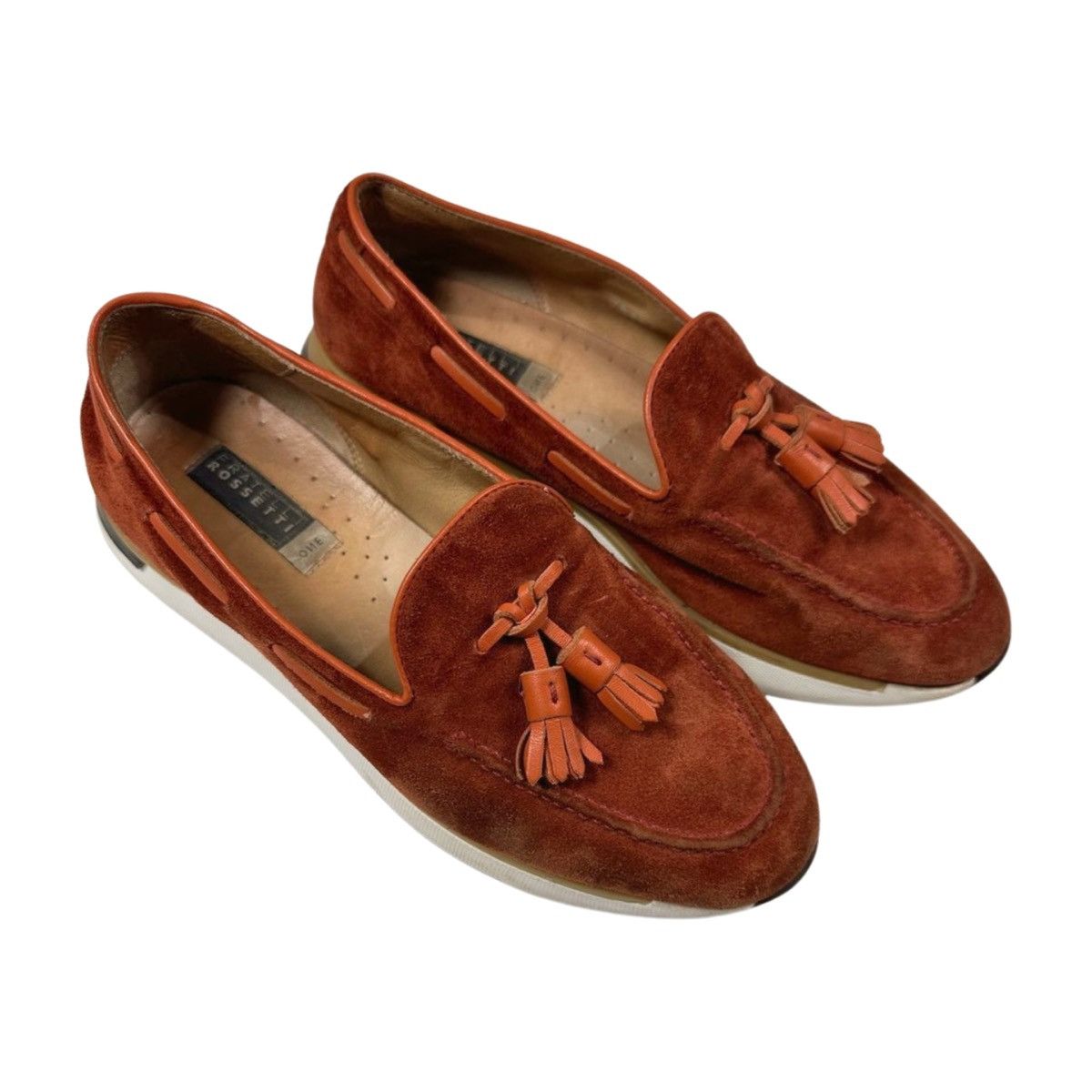 Fratelli Rossetti Fratelli Rossetti Suede Moccasins in Orange, Size 37 Italian Size US 7 / IT 37 - 1 Thumbnail
