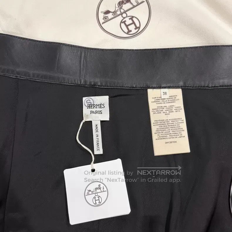 Hermes Hermes Black Cutout Sheepskin Skirt Size 25" / US 0 / IT 36 - 4 Thumbnail