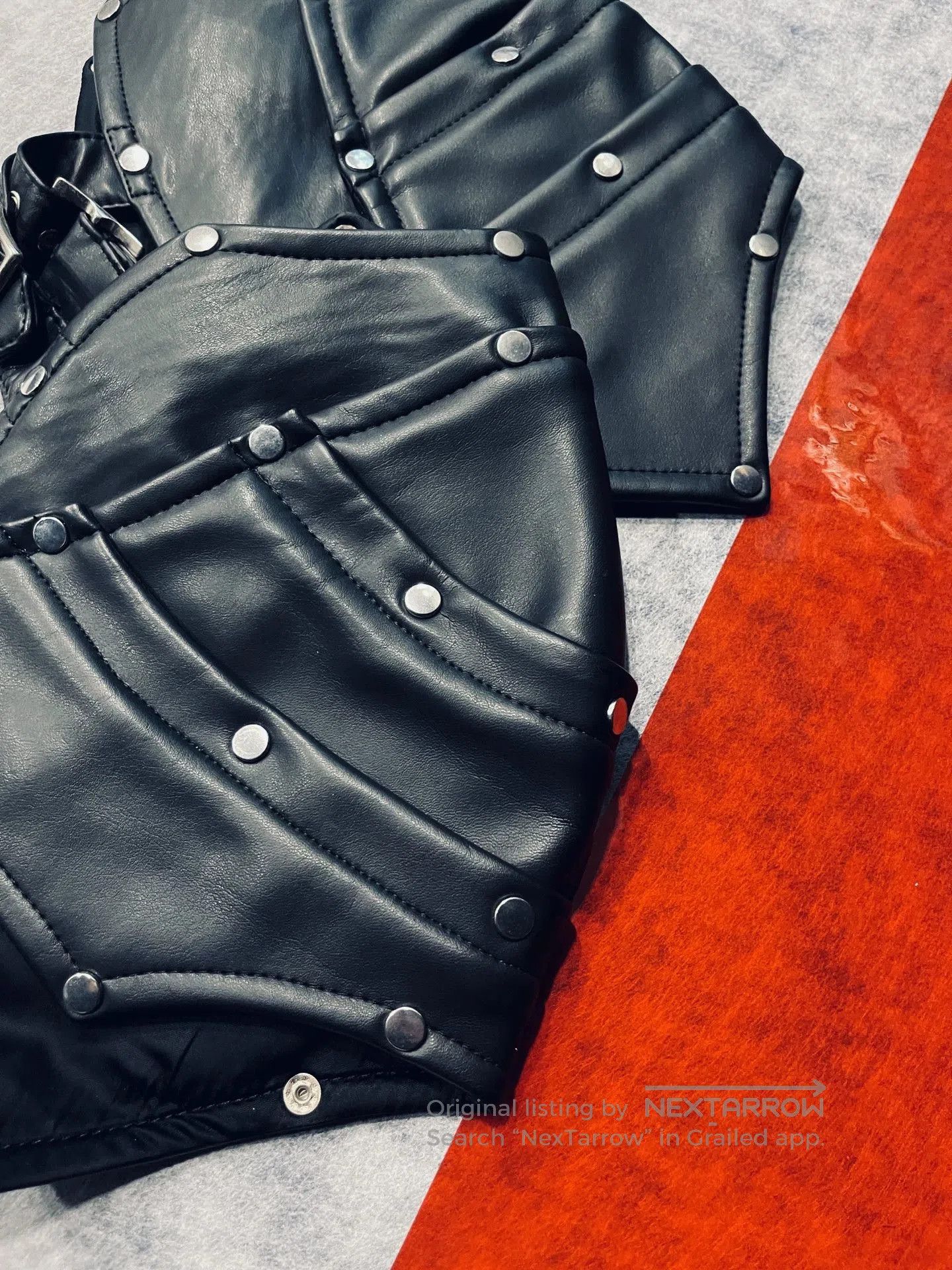 Comme des Garcons Homme Plus black leather armor-inspired accessory. Size ONE SIZE - 2 Thumbnail
