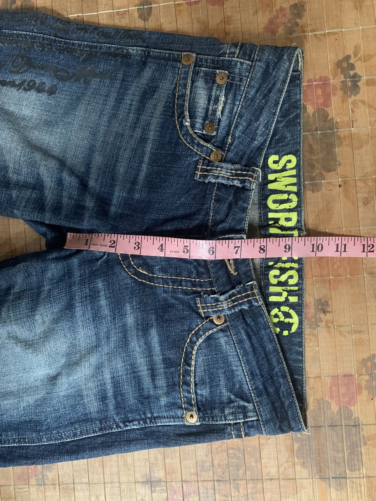 Japanese Brand Sword Fish Flare Unisex Denim Jeans Pants Size US 29 - 20 Thumbnail