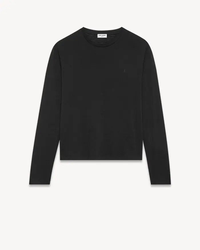 Saint Laurent Paris oc11z1225 710035 Top Cassandre in Wool Jersey in Black Size US XXL / EU 58 / 5 - 1 Thumbnail