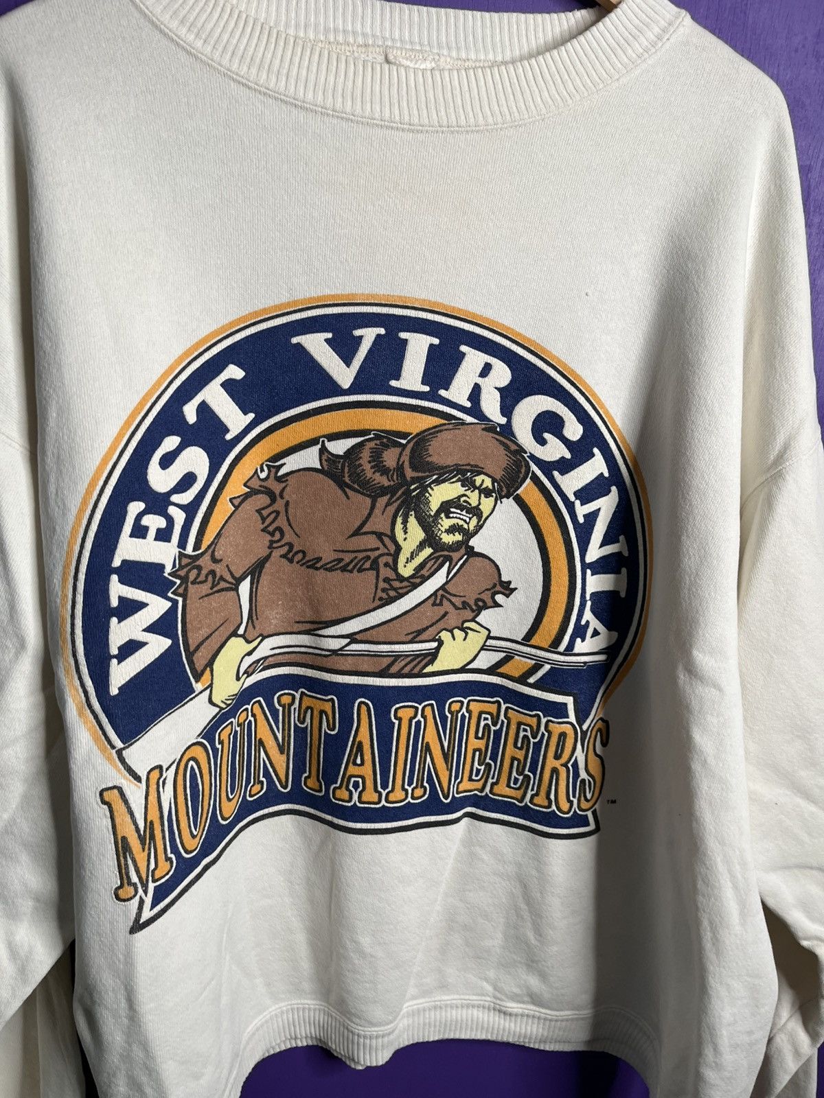 Vintage Vintage 90s West Virginia mountaineers logo crewneck Size US XL / EU 56 / 4 - 3 Thumbnail