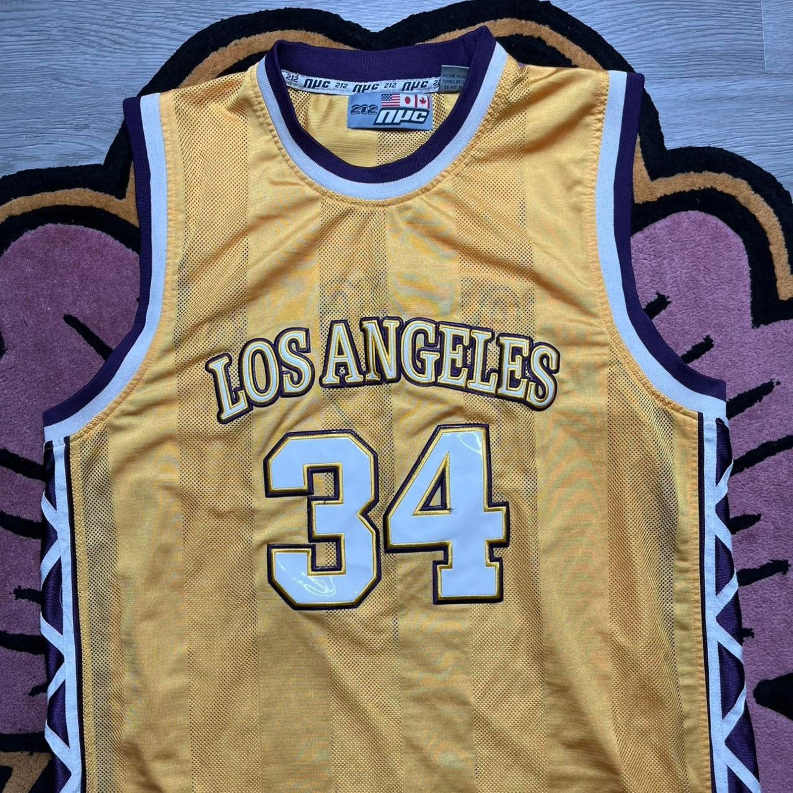 NBA × Vintage Vintage 212 NYC Los Angeles Embroidered Basketball Jersey Size US XXL / EU 58 / 5 - 2 Thumbnail