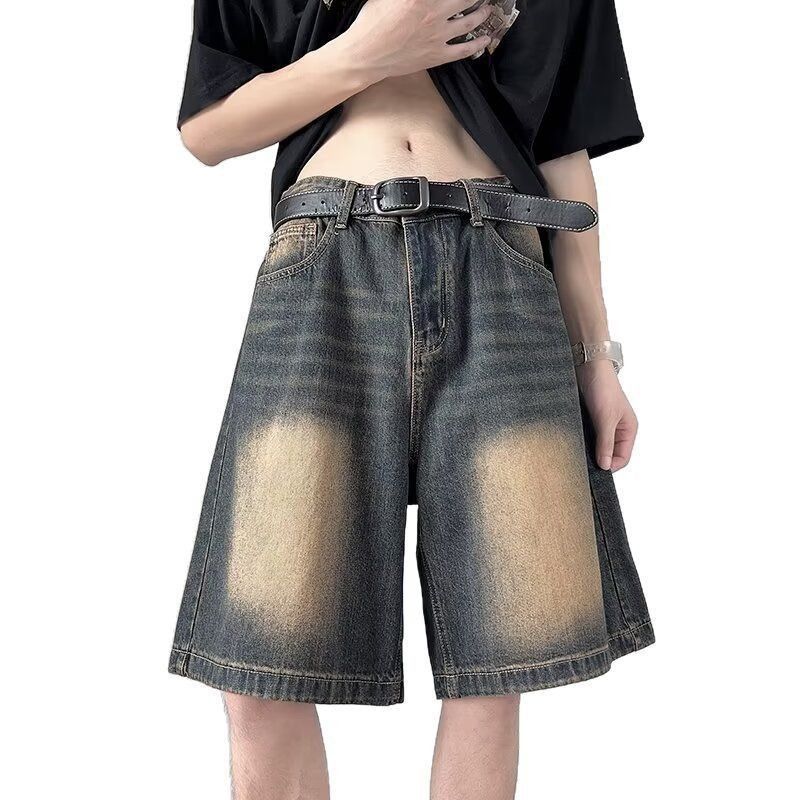 Japanese Brand Retro straight leg wide leg denim shorts Size US 32 / EU 48 - 4 Thumbnail