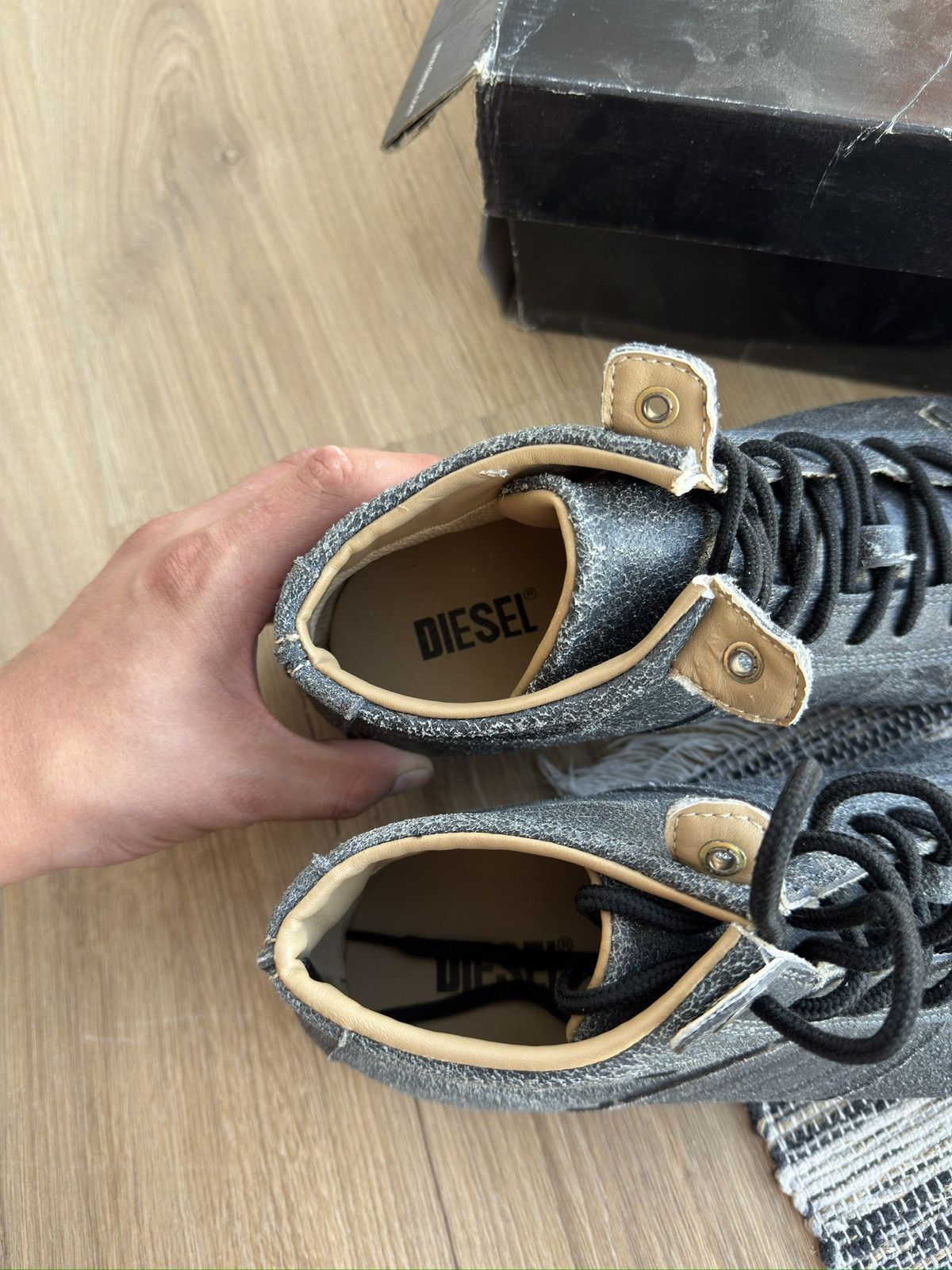 Diesel DIESEL ARCHIVAL 90s RETRO LEATHER BOOTS GREY SHOES Size US 8 / EU 41 - 6 Thumbnail