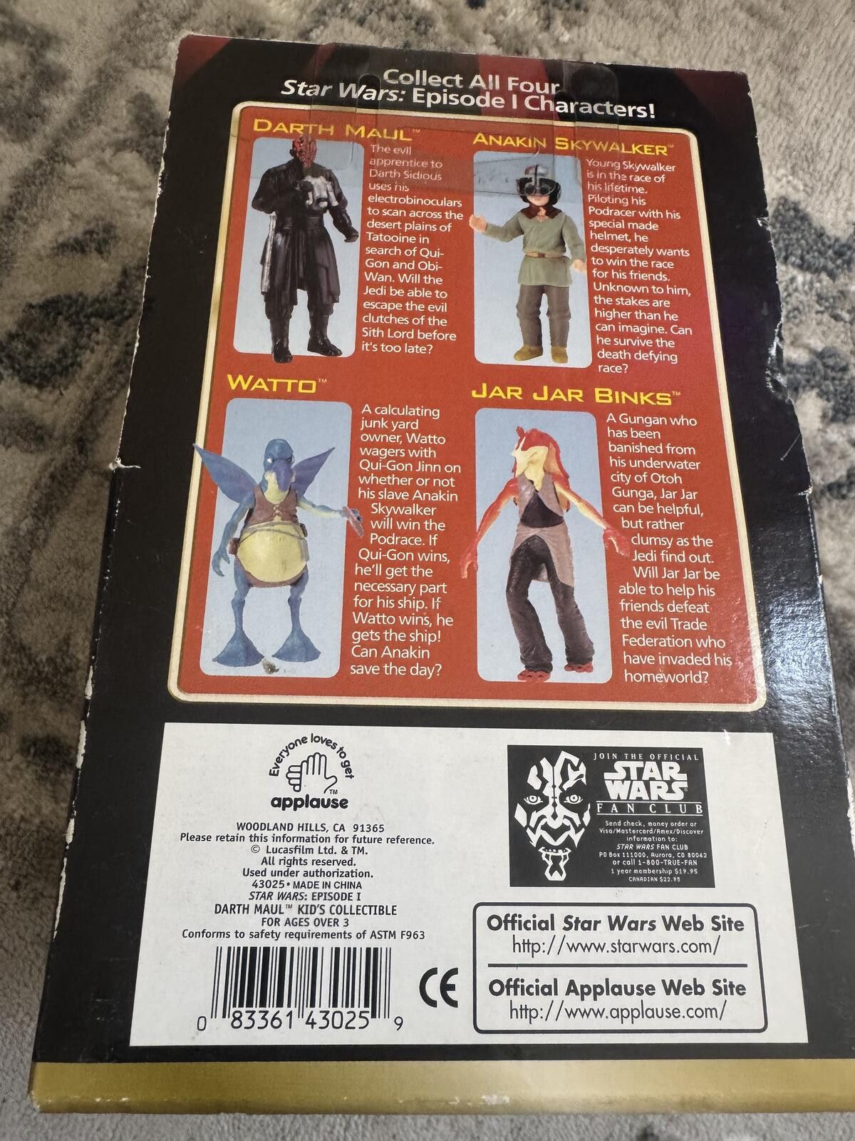 Other Star Wars Episode I Darth Maul Kid's Collectible Action Size ONE SIZE - 2 Thumbnail