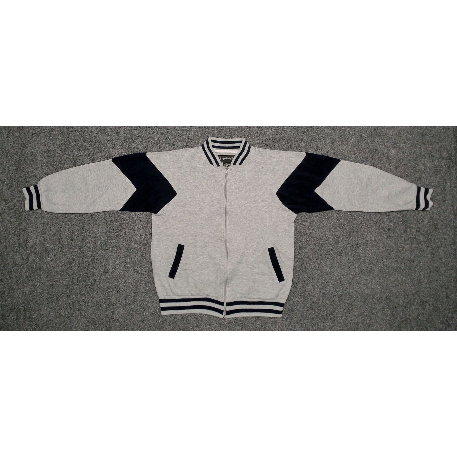 Vintage VTG Streetwear 1980s Royal Knight Chevron Boxy Track Jacket Size US M / EU 48-50 / 2 - 5 Thumbnail