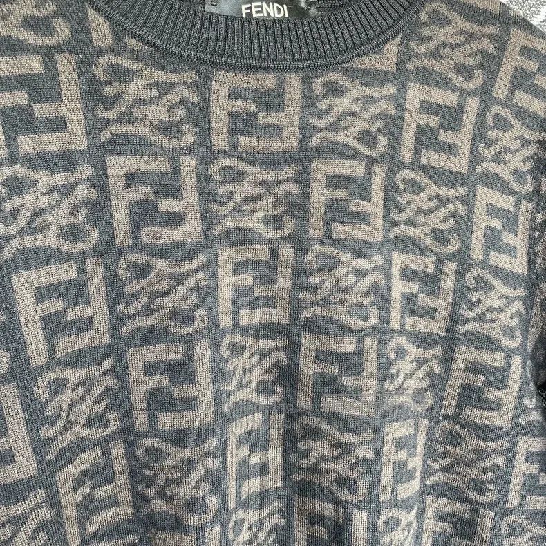 Fendi Fendi Double F full print sweater/black/wool fabric Size US S / EU 44-46 / 1 - 3 Thumbnail