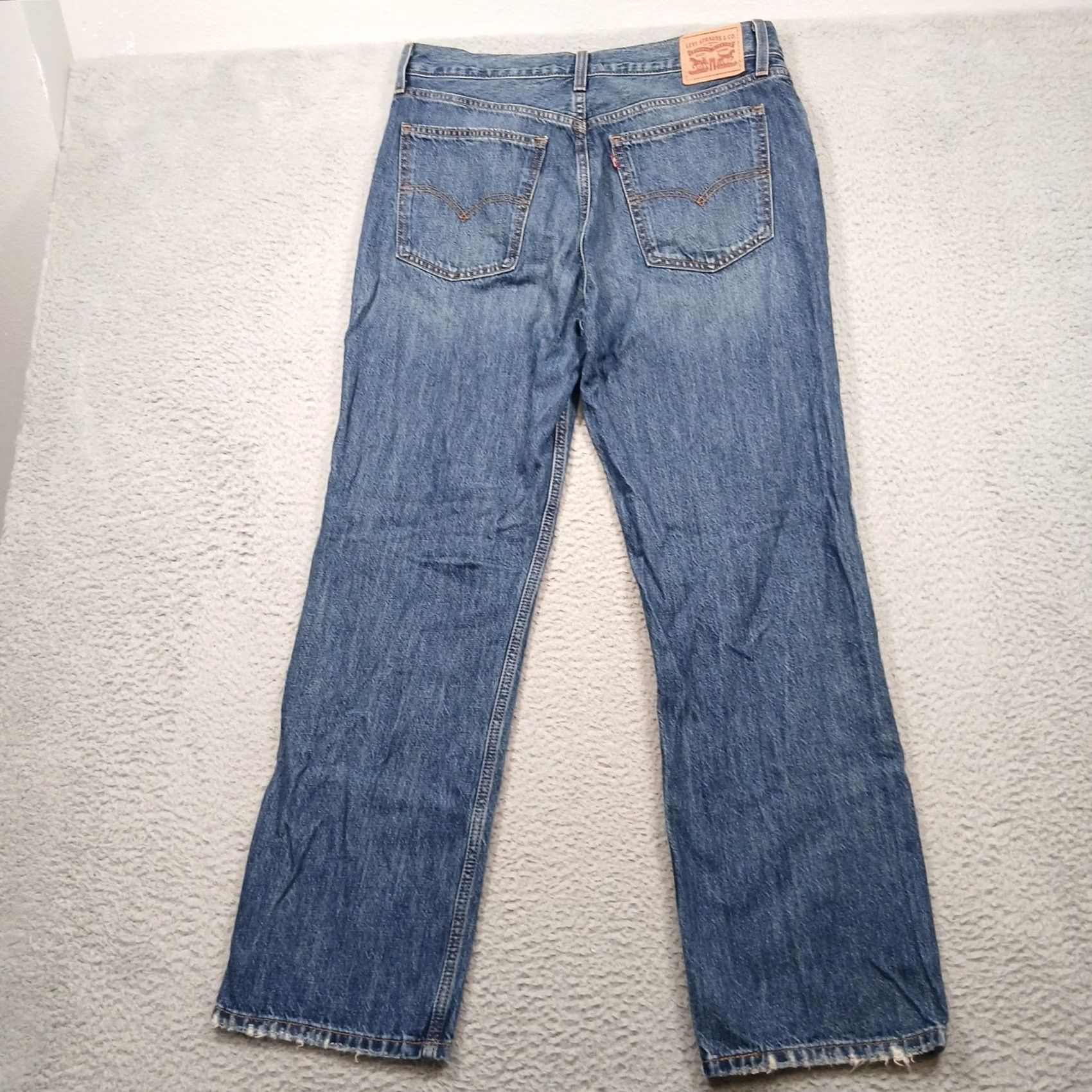 Levi's Levi's Low Pro Straight Jeans Men 31 Blue Denim Mid-Rise Casual Jeans 31 Inseam Blue Mens Straight Denim Leather Patch Horse Theme Size US 31 - 3 Thumbnail