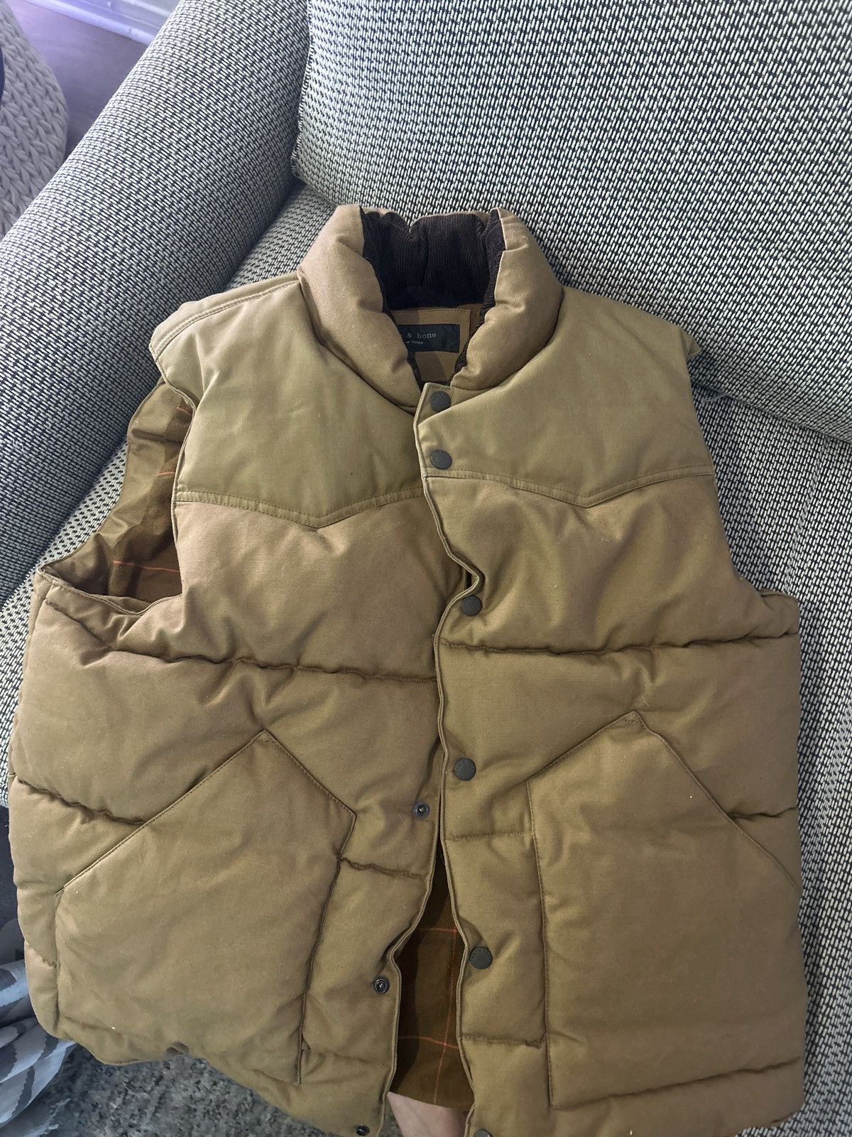 Rag & Bone Field Padded Vest Tan Size US XL / EU 56 / 4 - 4 Thumbnail