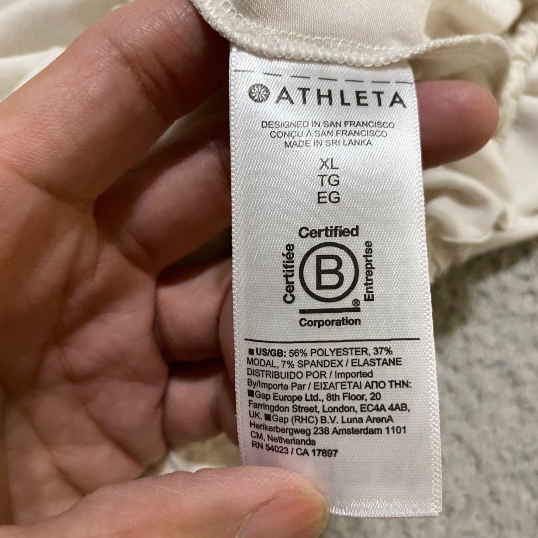 Athleta Athleta Shirt Womens XL White Solid Boat Neck Long Sleeve Cropped Cinch Size XL / US 12-14 / IT 48-50 - 4 Thumbnail