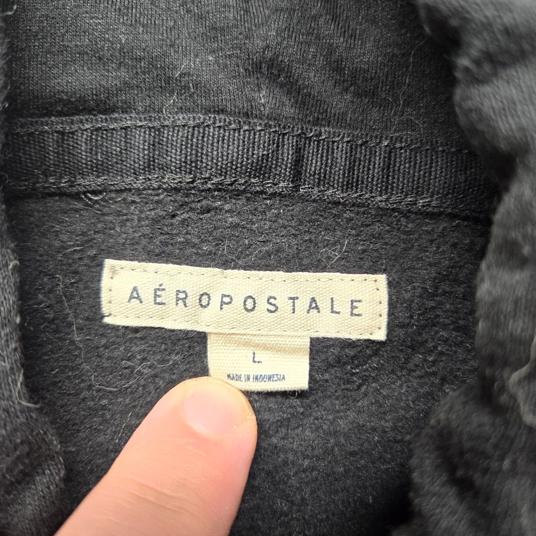 Vintage Aéropostale Logo Floral Sweater Hoodie Adult Women L Large Black Floral Logo Hoodie Pullover 80s Preppy Sportswear Women Size L / US 10 / IT 46 - 3 Thumbnail