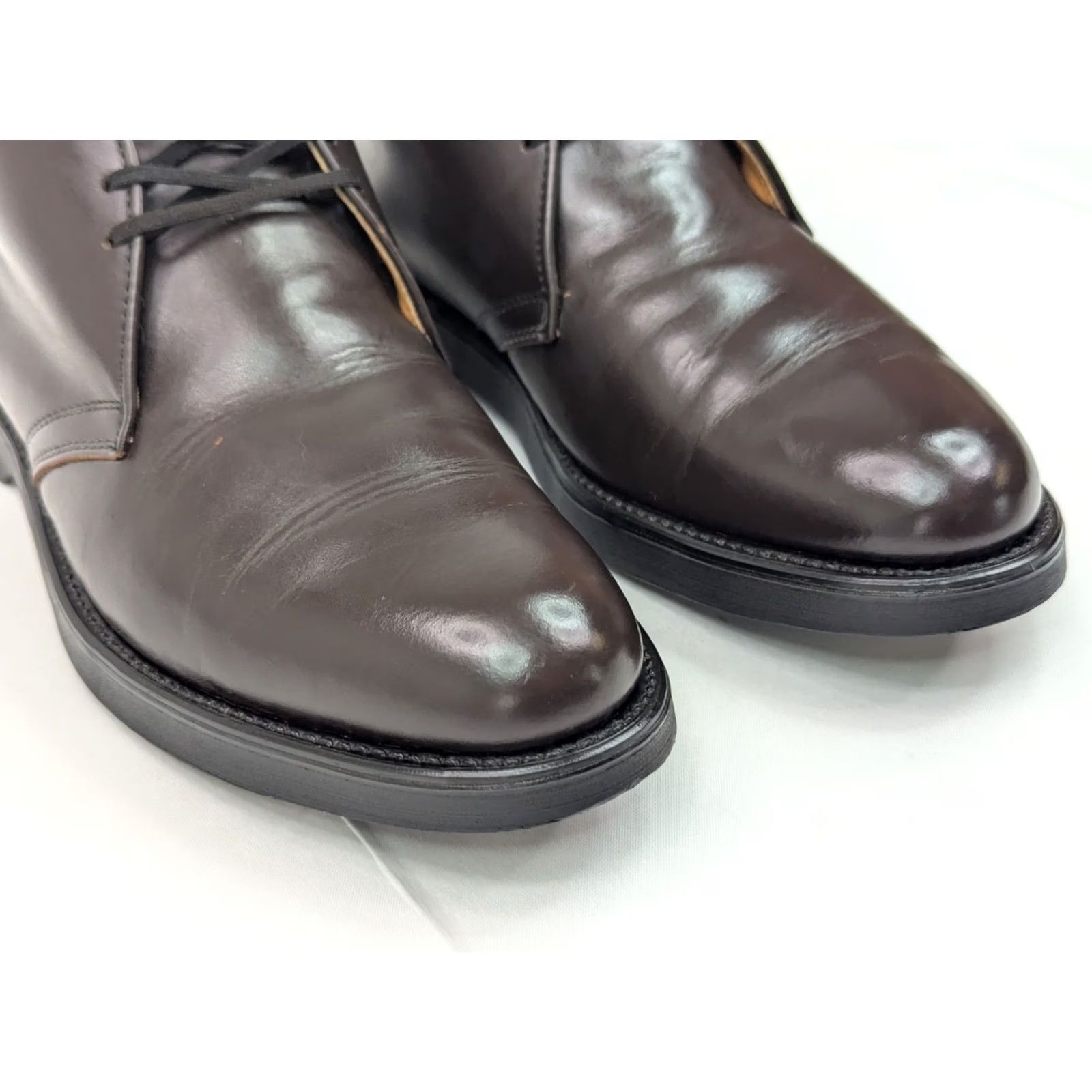 Mason's Mason Chippewa Falls Leather Chukka Boot Men 9D Burgundy Leather Cush n Crepe Autumn Fall Casual Workwear USA Theme 1960s Vintage Mens Boots Size US 9 / EU 42 - 6 Thumbnail