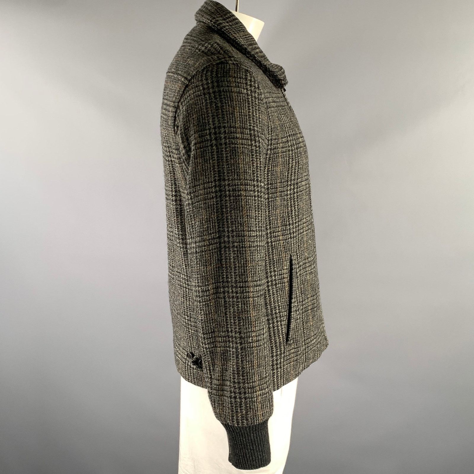Marc Jacobs MARC JACOBS Size L Grey Black Glen Check Wool Zip Up Jacket Size US L / EU 52-54 / 3 - 3 Thumbnail