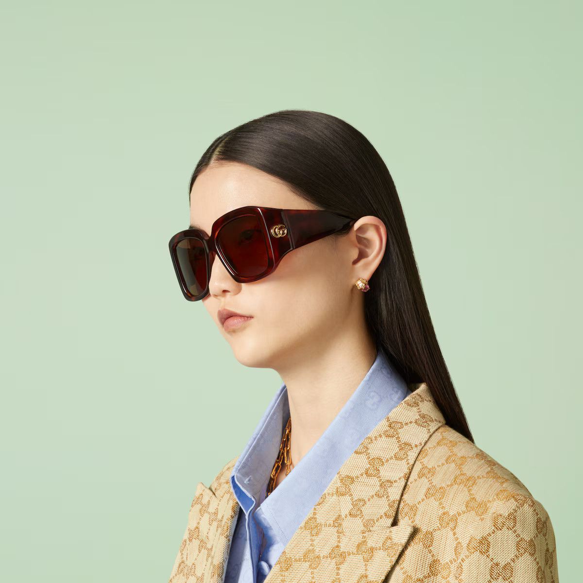Gucci NEW GUCCI GG1402S-002 Havana Size ONE SIZE - 6 Thumbnail