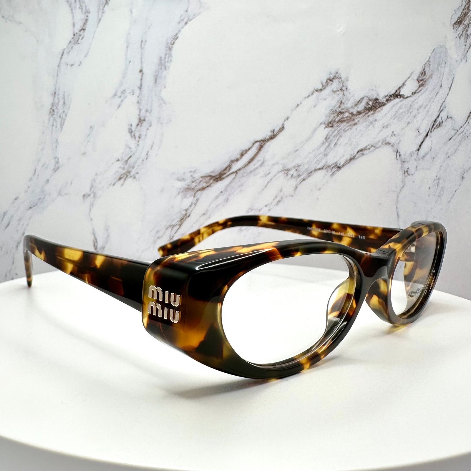 Miu Miu New MIU MIU Eyeglasses Brown Oval 53 Honey Havnana Rx-able Size ONE SIZE - 17 Thumbnail
