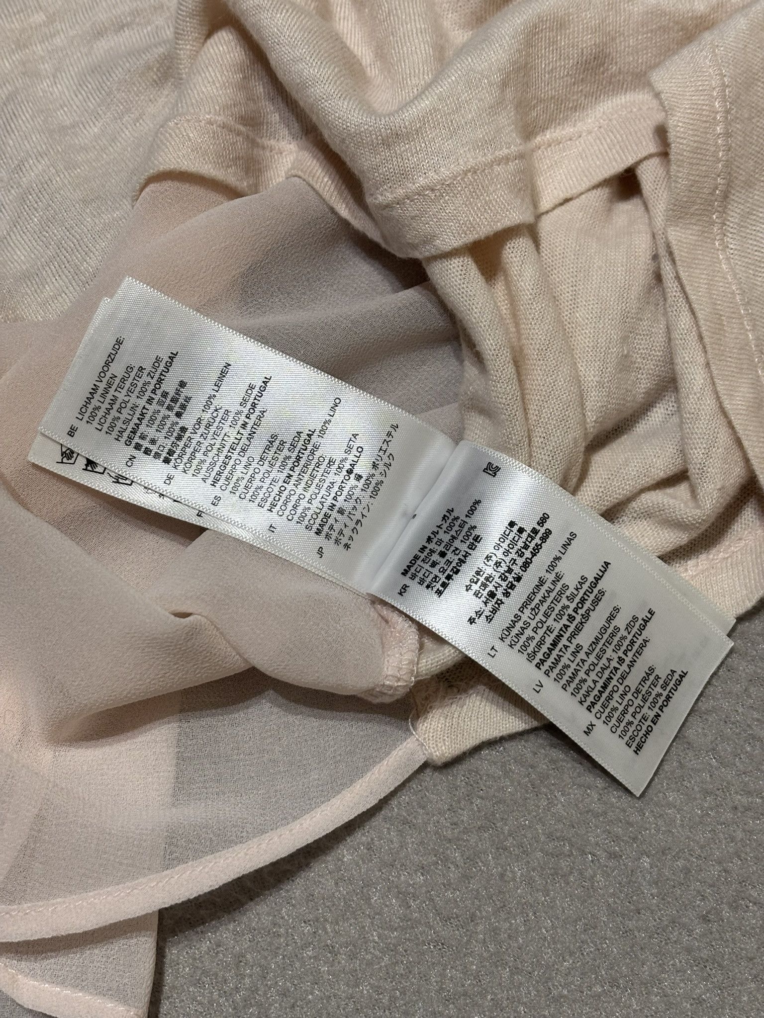 Sandro Sandro V-neck Ecru blouse Linen Silk Size L / US 10 / IT 46 - 15 Thumbnail