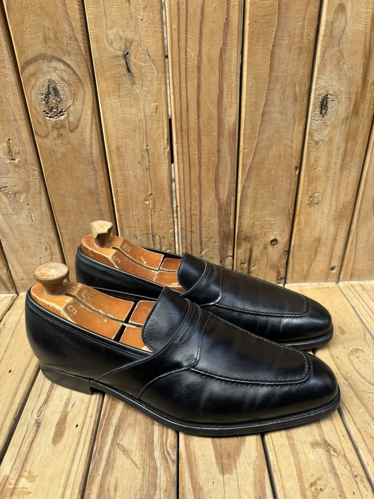 George Cleverley George cleverly black slip on men’s leather loafers US 10 E Size US 10 / EU 43 - 5 Thumbnail