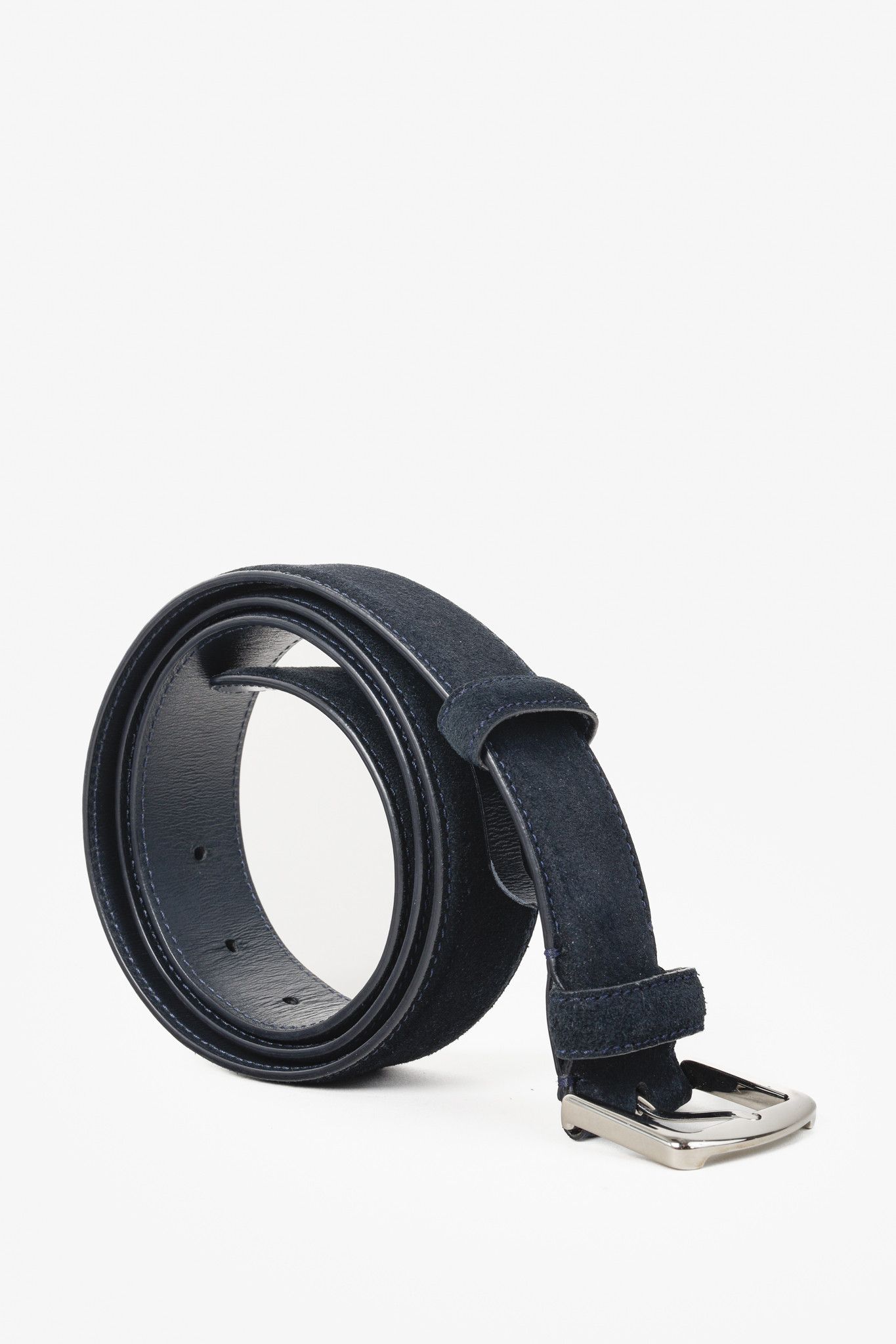 Loro Piana Loro Piana Alsavel Navy Suede Palladium Buckle Belt Size ONE SIZE - 4 Thumbnail